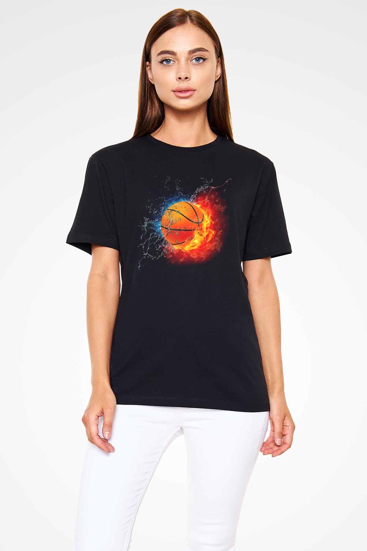 Basketbol Siyah Unisex Tişört T-Shirt - TişörtFabrikası
