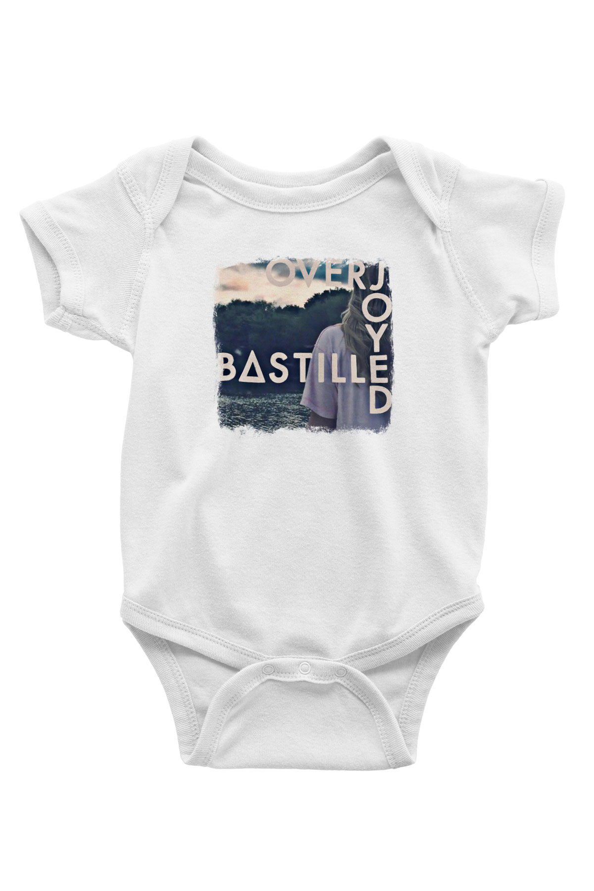 Bastille Baskılı Unisex Beyaz Bebek Body - Zıbın