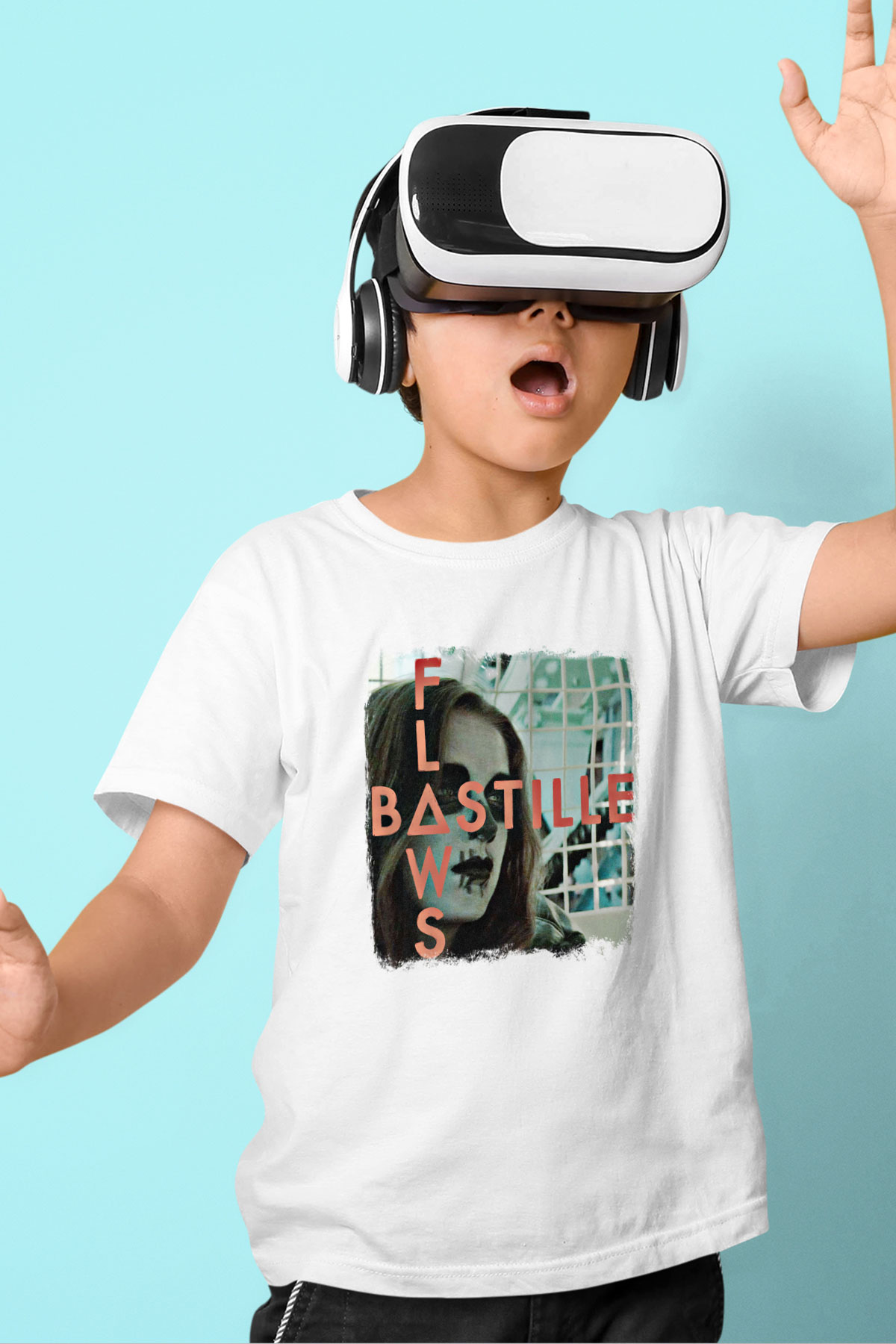Bastille Baskılı Unisex Beyaz Çocuk Tişört