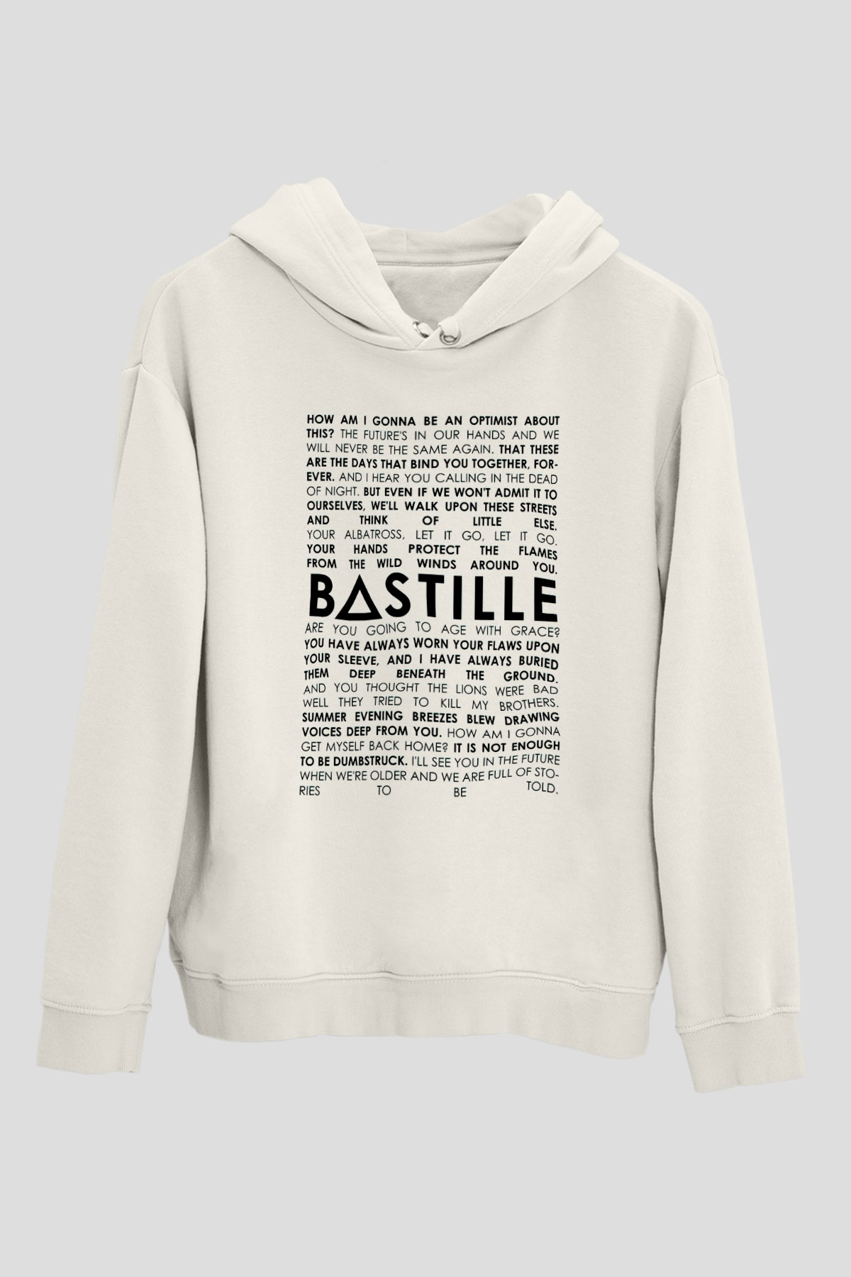Bastille Beyaz Unisex Kapşonlu Sweatshirt