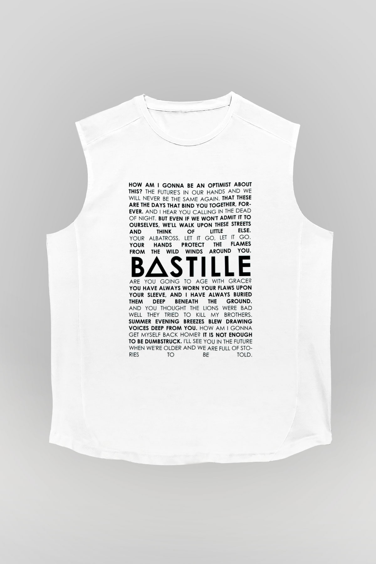 Bastille Beyaz Unisex Kolsuz Tişört