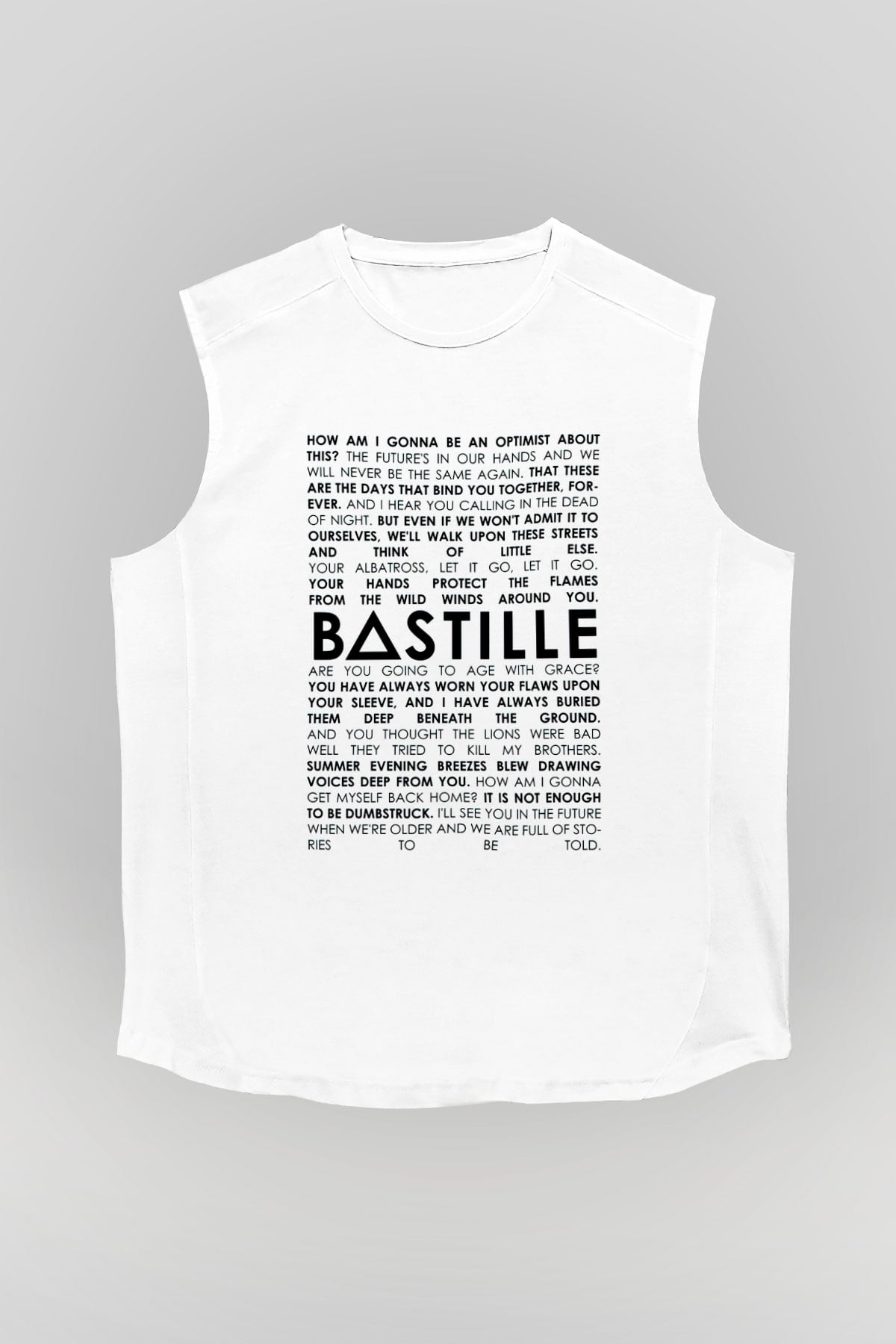 Bastille Beyaz Unisex Kolsuz Tişört