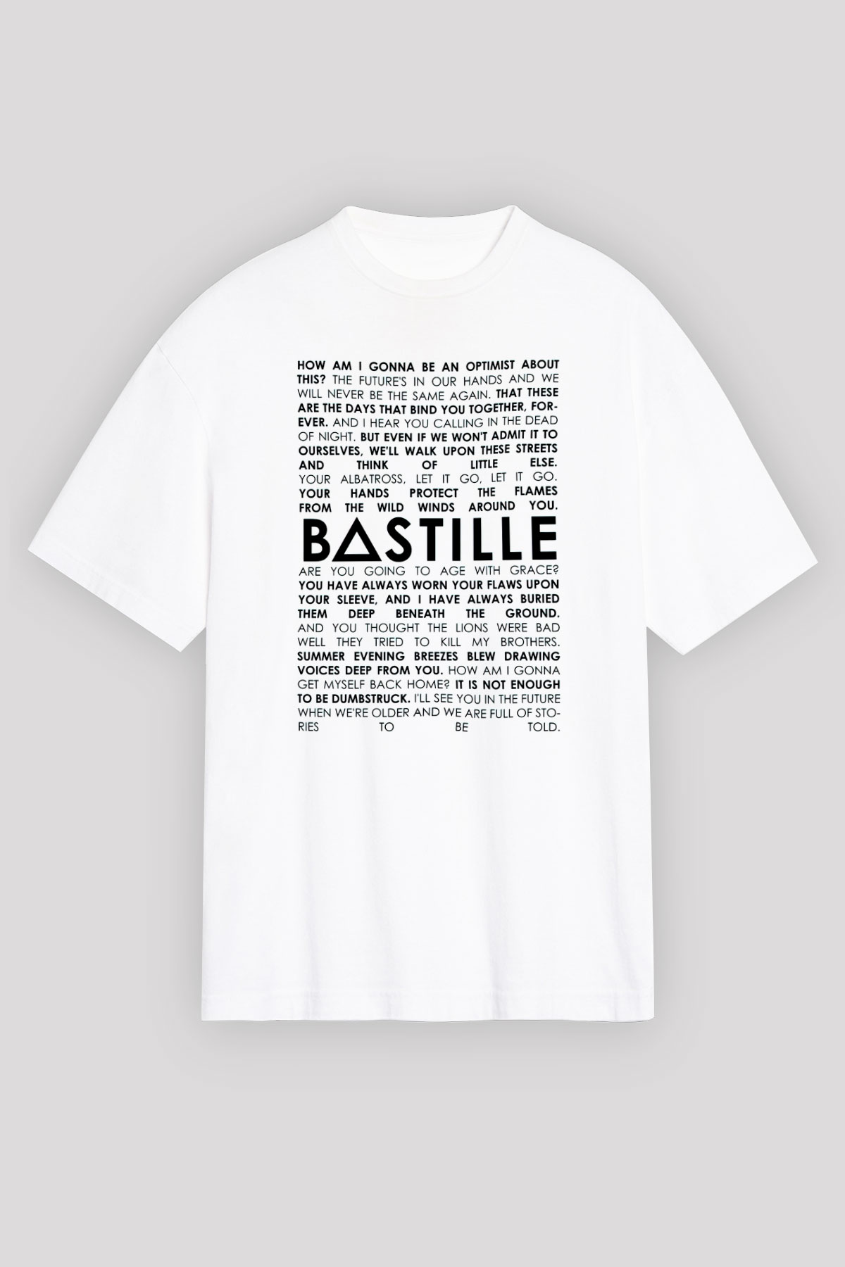 Bastille Beyaz Unisex Oversize Tişört T-Shirt