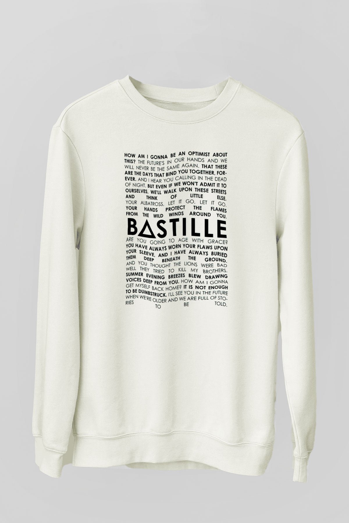 Bastille Beyaz Unisex Sweatshirt