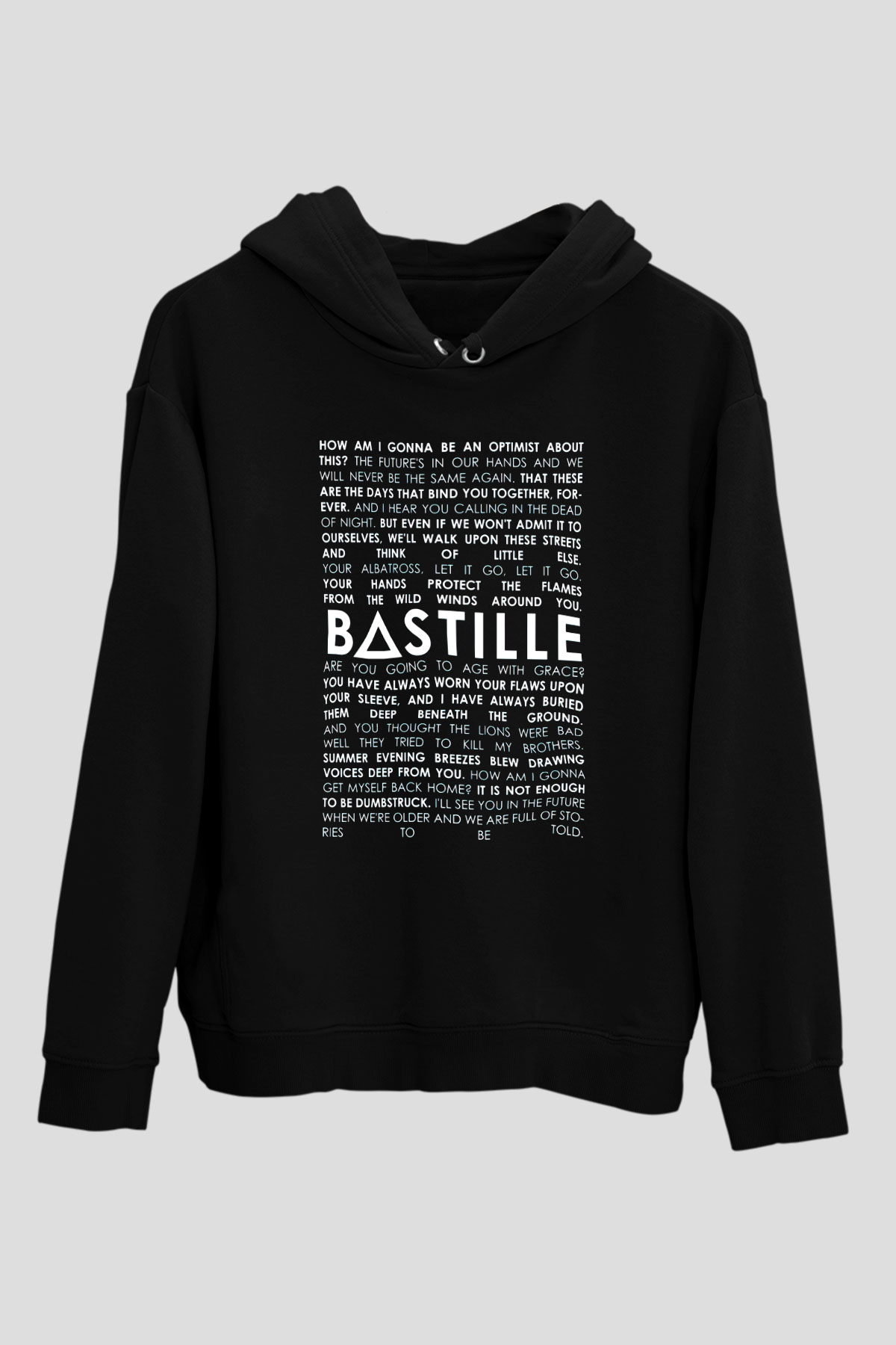 Bastille Siyah Unisex Kapüşonlu Sweatshirt