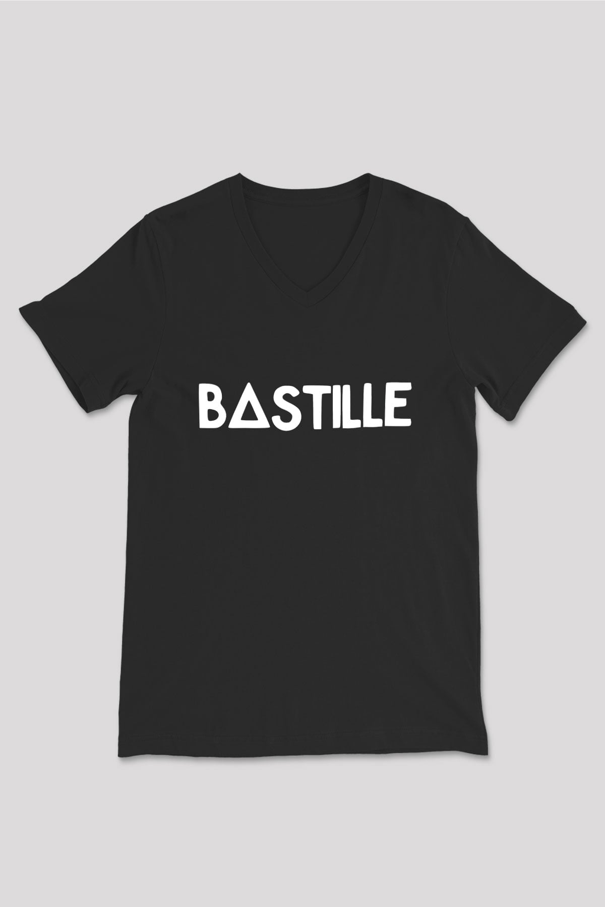 Bastille Siyah Unisex V Yaka Tişört T-Shirt