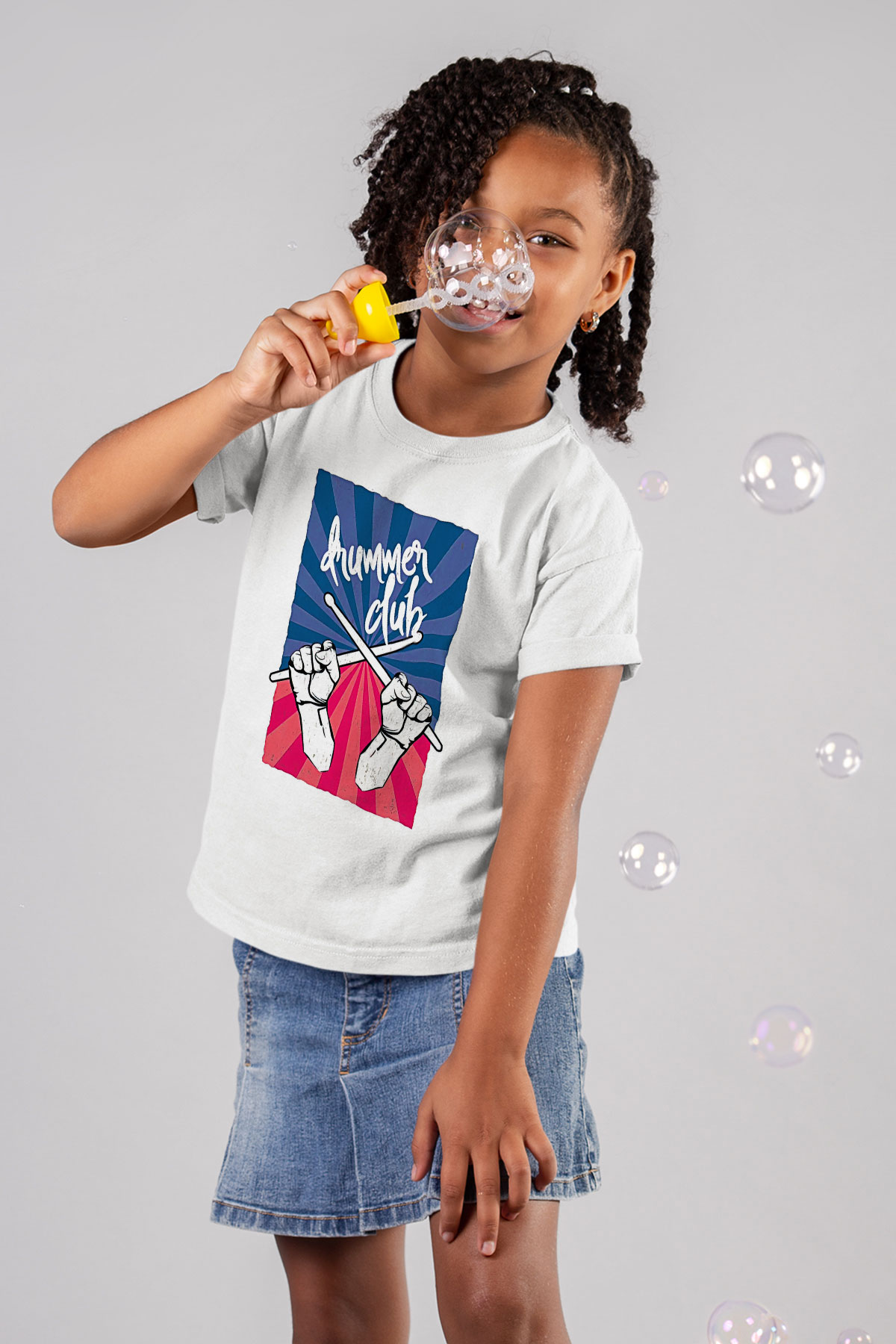 Bateri Baskılı Beyaz Unisex Beyaz Çocuk Tişört - Tshirt