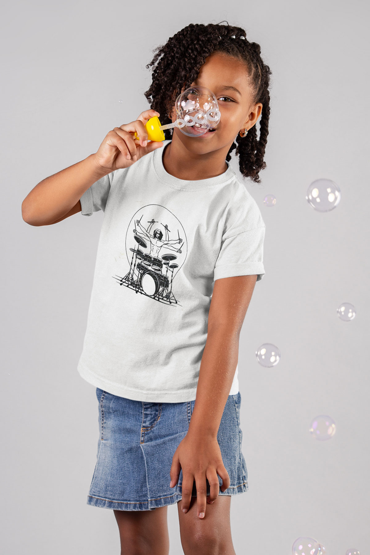 Bateri Baskılı Beyaz Unisex Beyaz Çocuk Tişört - Tshirt
