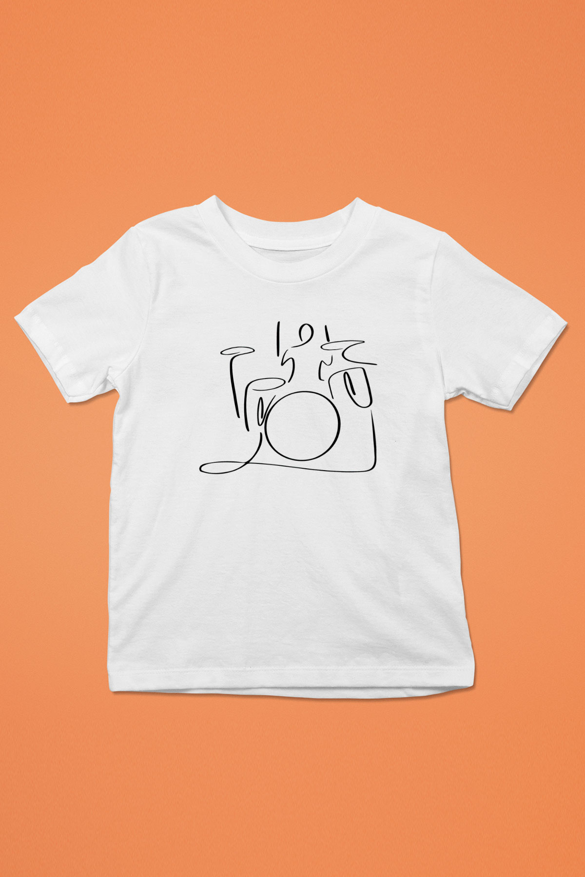Bateri Baskılı Beyaz Unisex Beyaz Çocuk Tişört - Tshirt