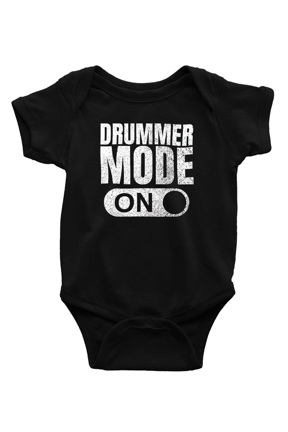 Bateri Baskılı Unisex Siyah Bebek Body - Zıbın