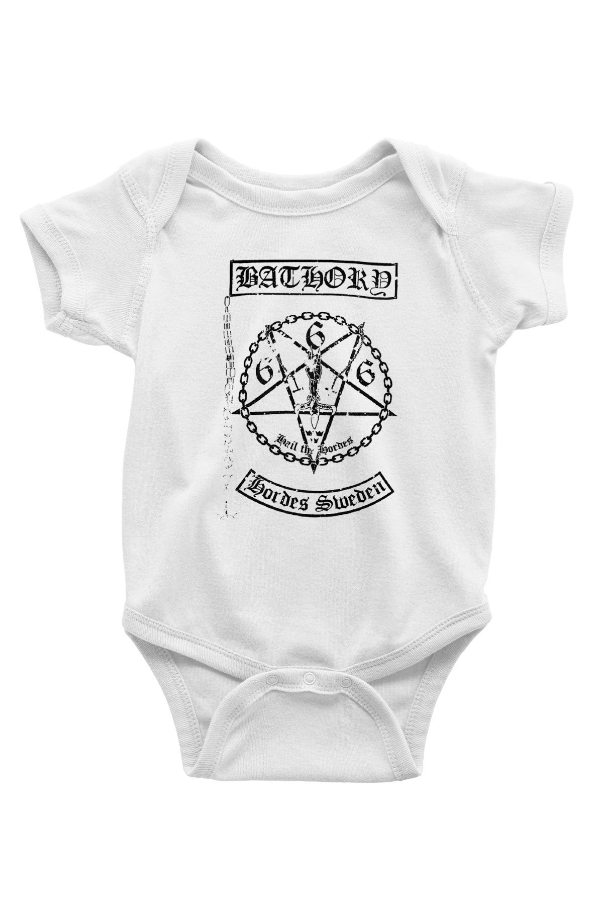 Bathory Baskılı Beyaz Unisex Bebek Body - Zıbın