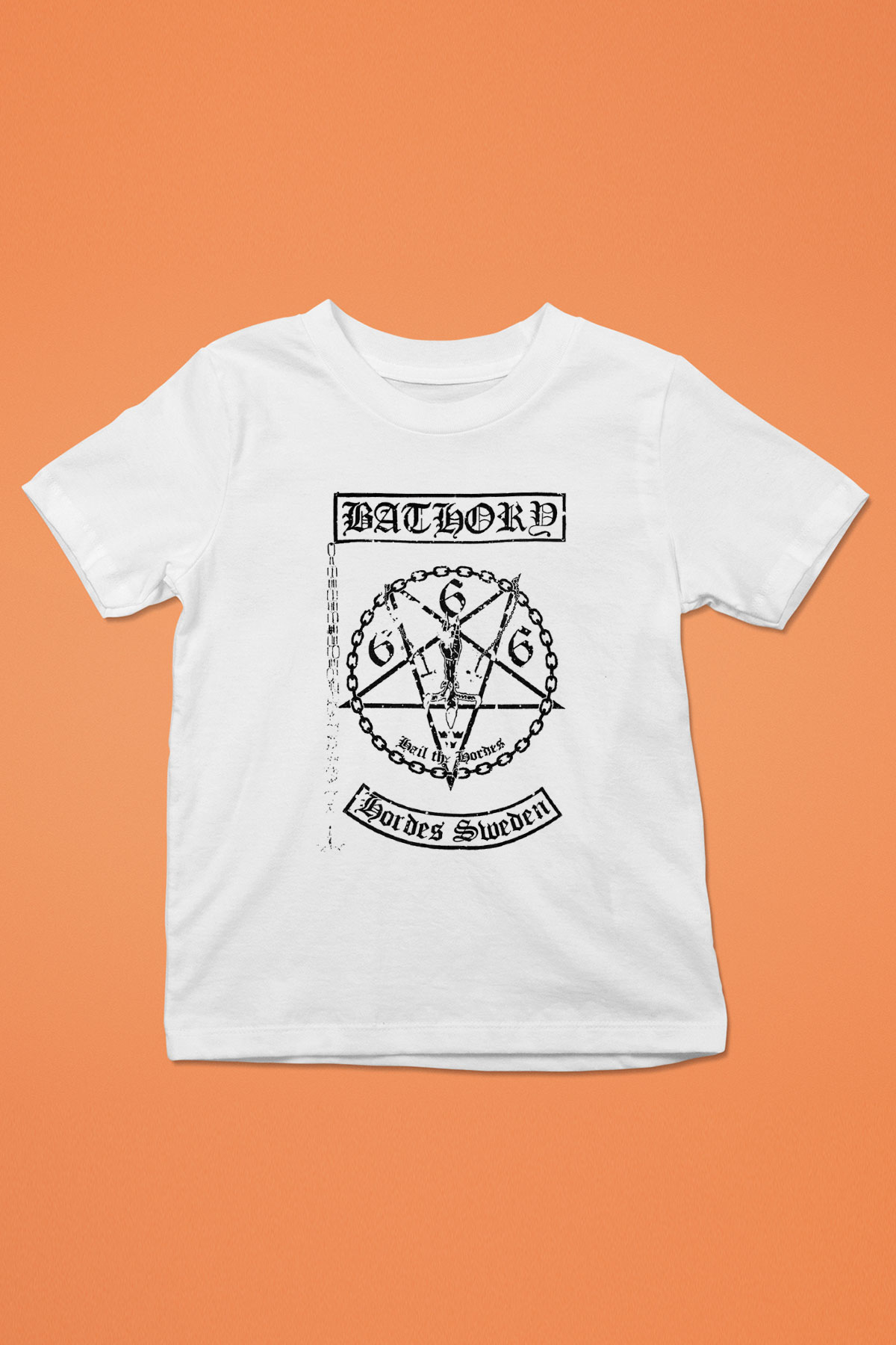 Bathory Baskılı Beyaz Unisex Çocuk Tişört