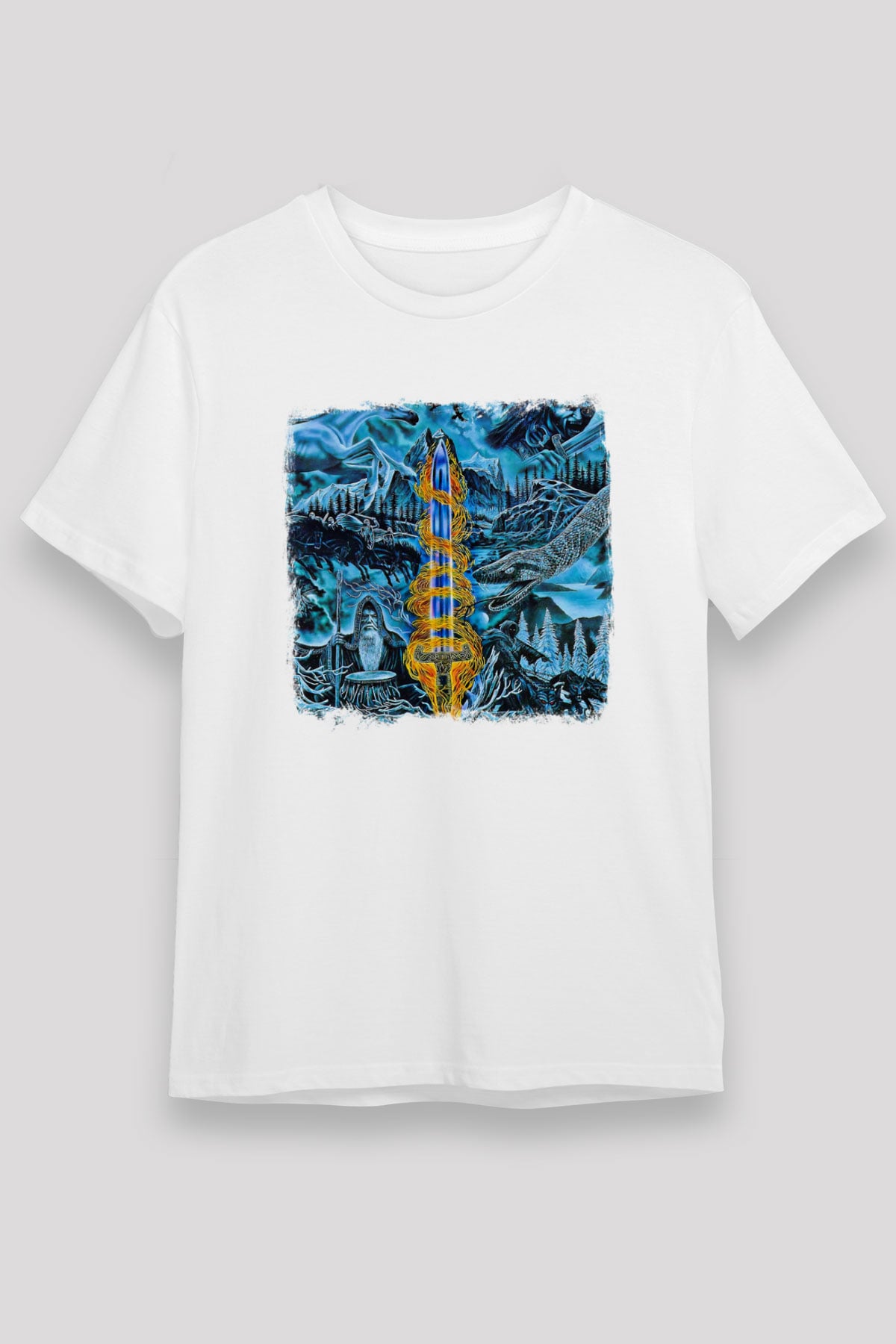 Bathory Baskılı Unisex Beyaz Tişört