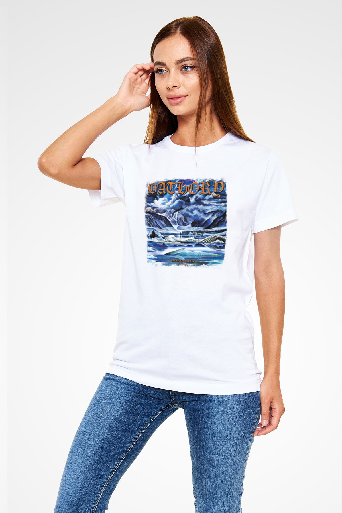 Bathory Baskılı Unisex Beyaz Tişört