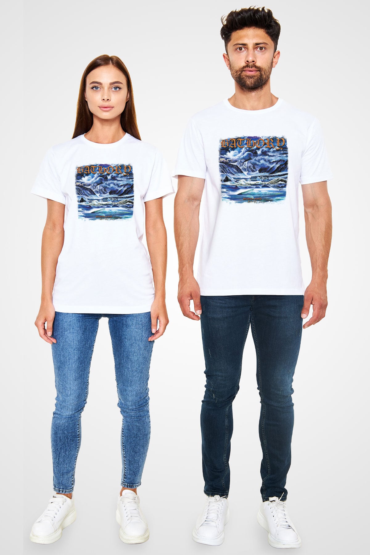 Bathory Baskılı Unisex Beyaz Tişört