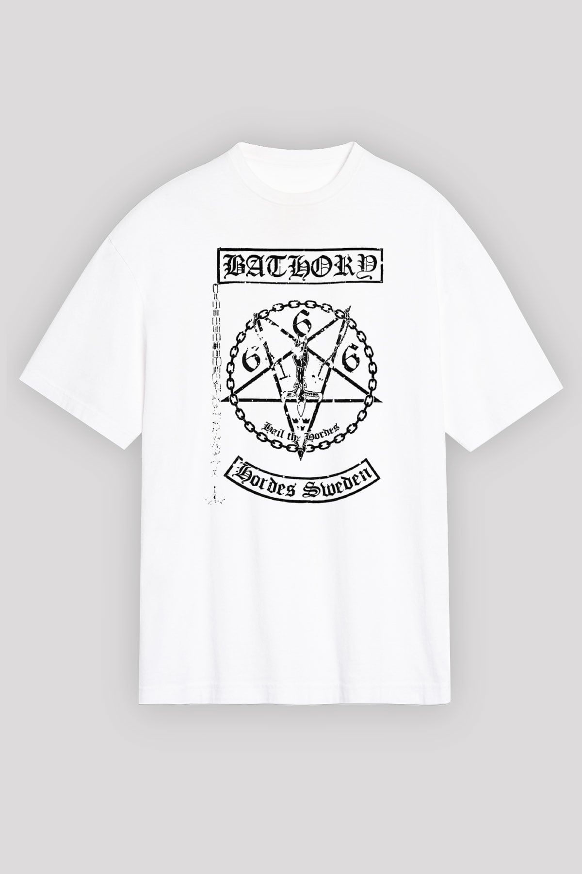 Bathory Beyaz Unisex Oversize Tişört T-Shirt
