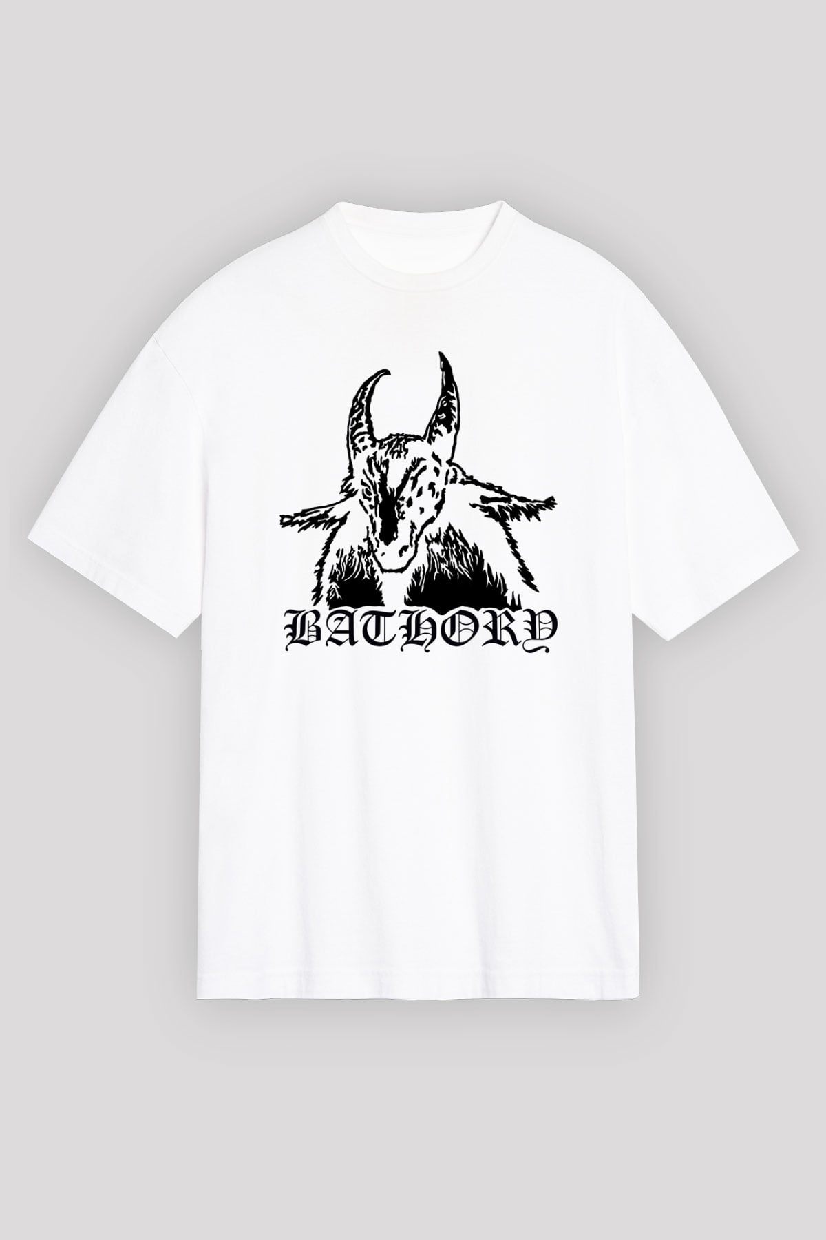 Bathory Beyaz Unisex Tişört T-Shirt - TişörtFabrikası