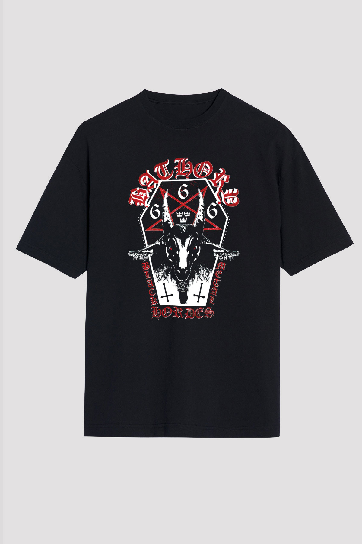 Bathory Siyah Unisex Oversize Tişört T-Shirt