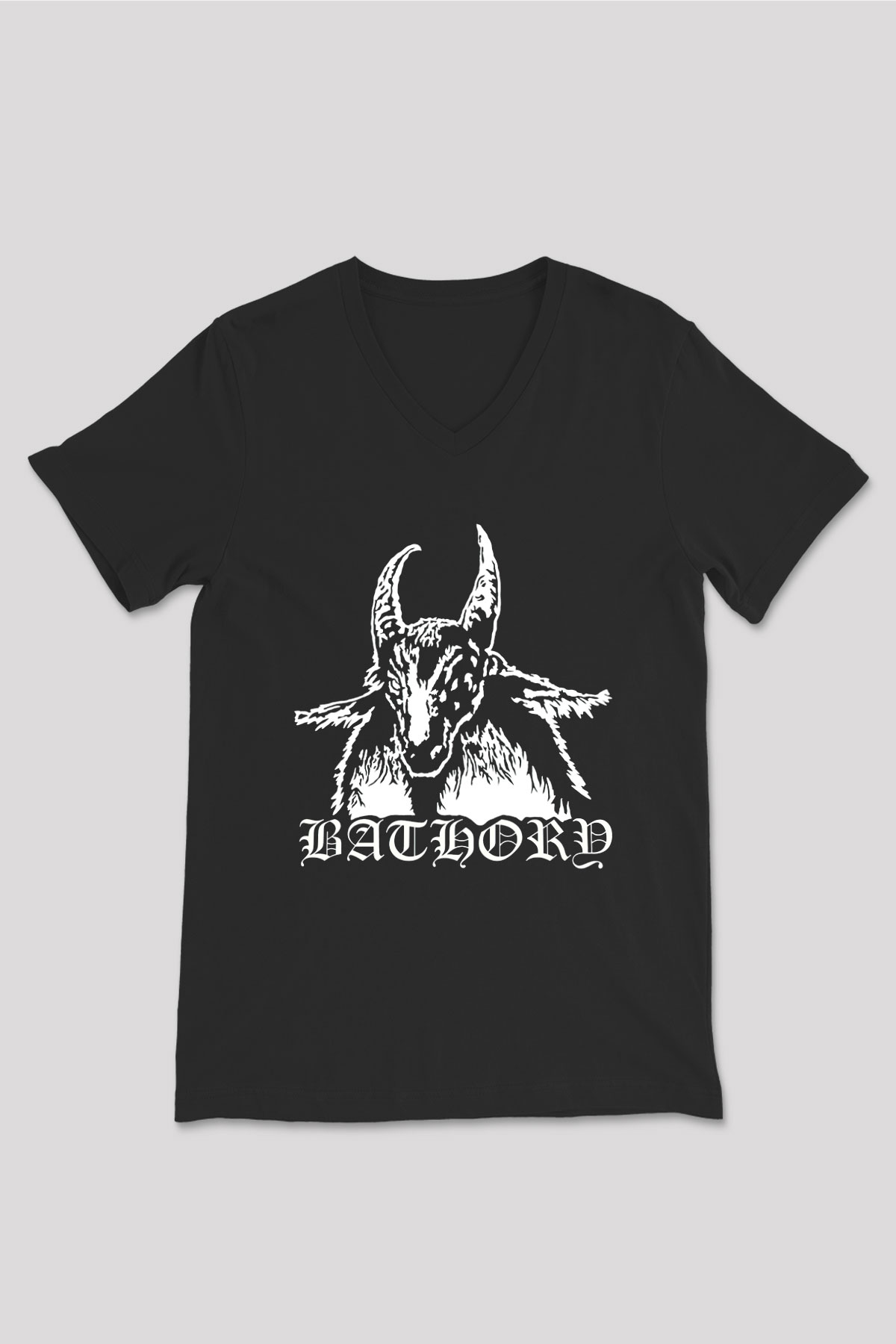 Bathory Siyah Unisex V Yaka Tişört