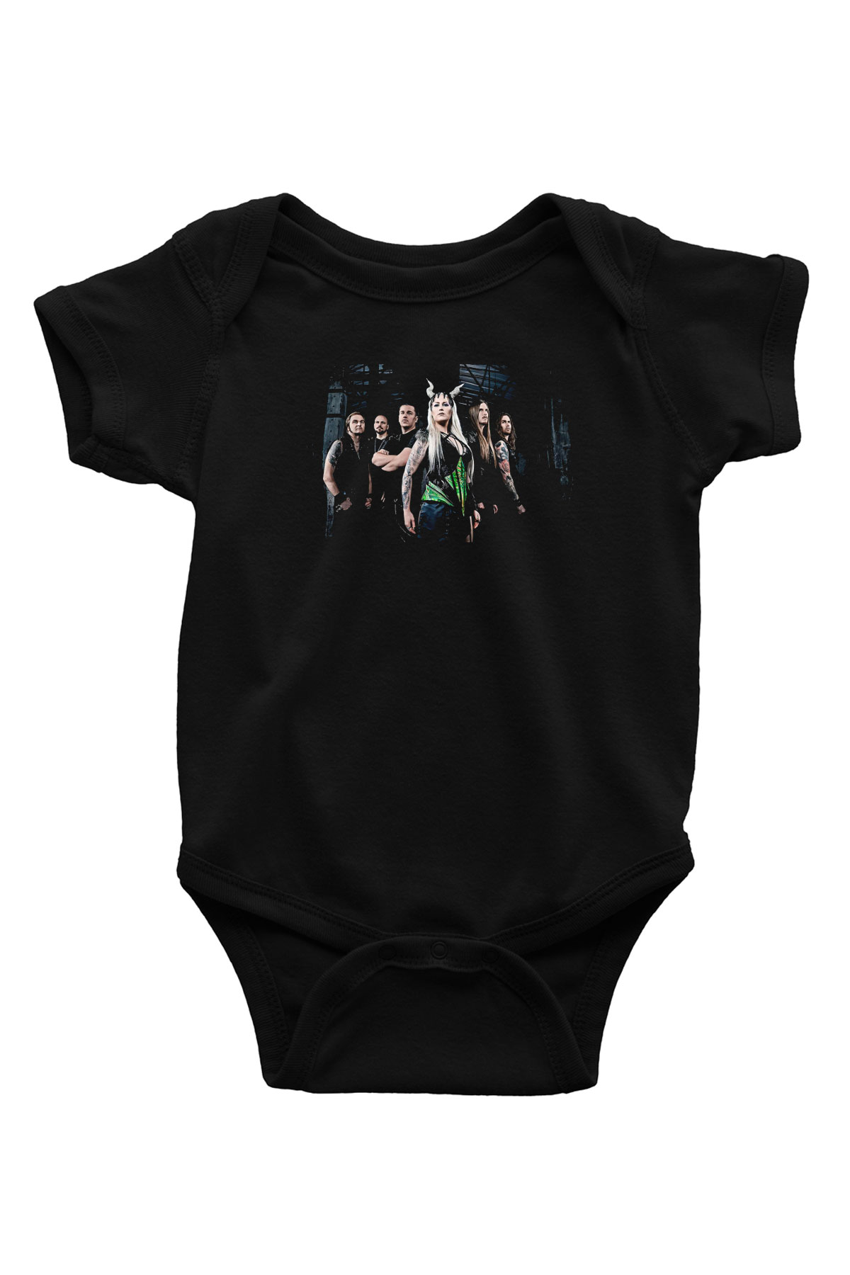 Battle Beast Baskılı Unisex Siyah Bebek Body - Zıbın