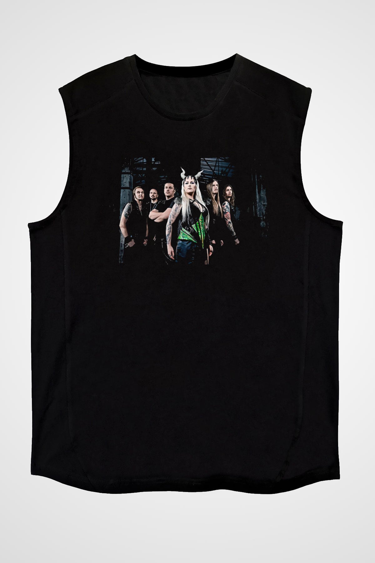 Battle Beast Baskılı Unisex Siyah Kolsuz Tişört - Tshirt