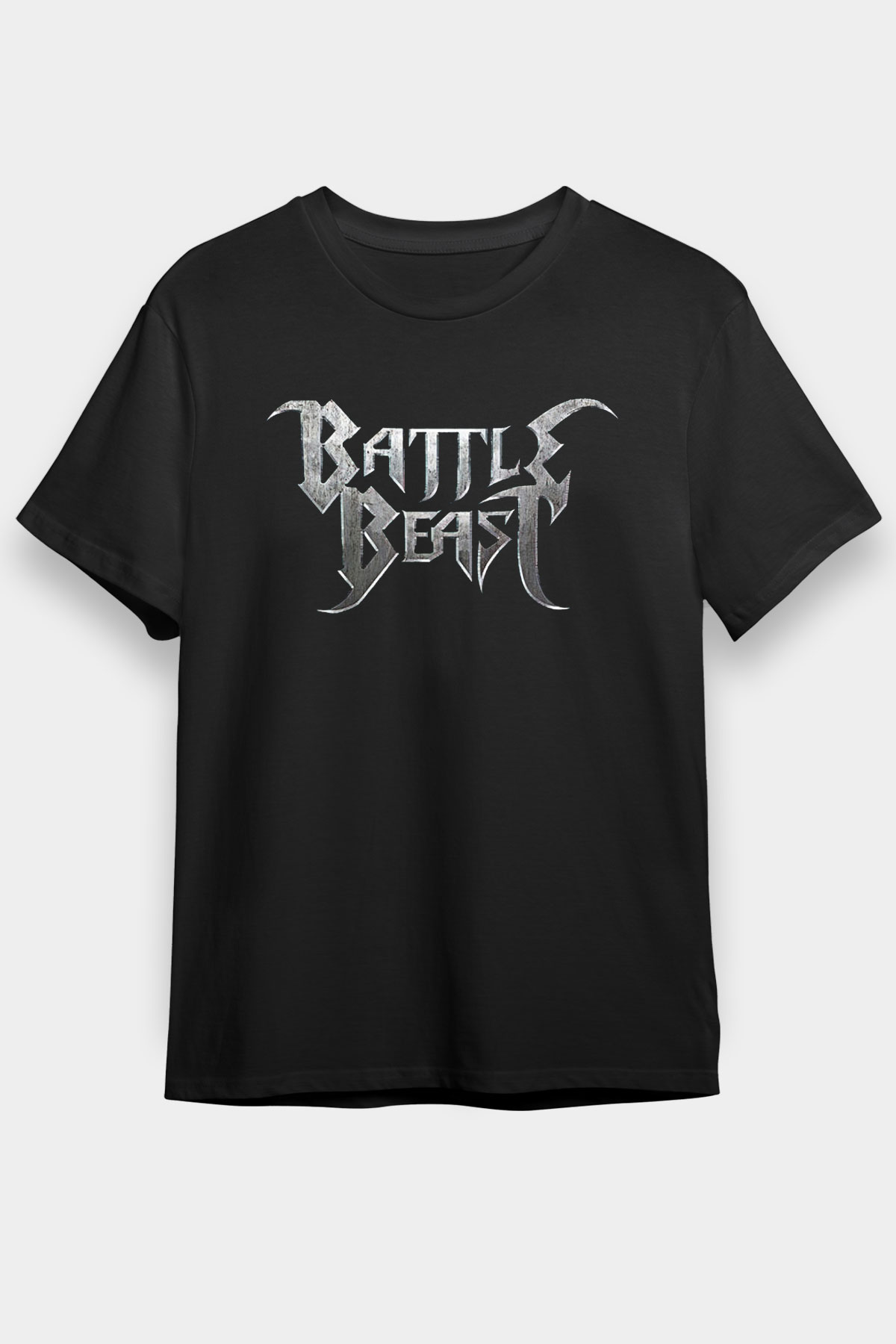 Battle Beast Baskılı Unisex Siyah Tişört - Tshirt