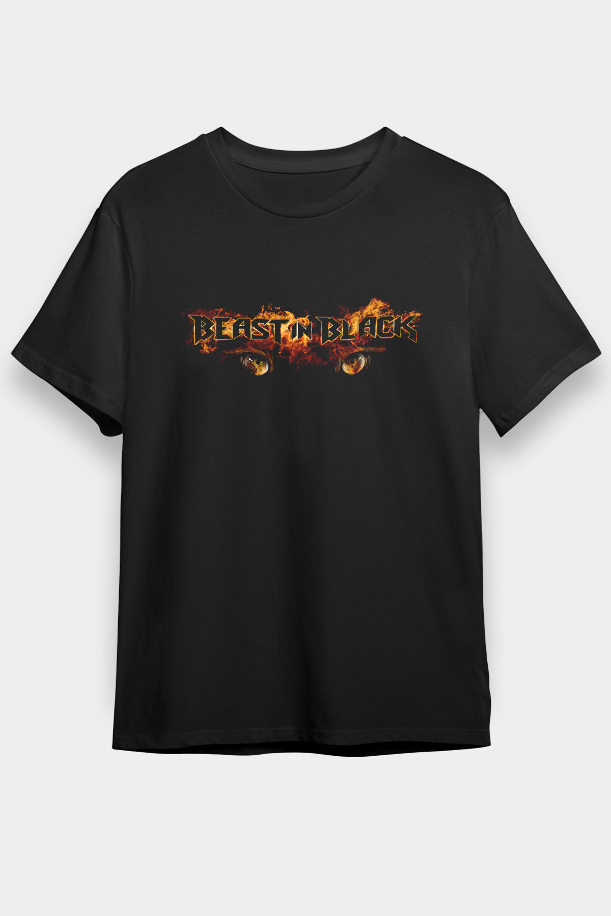 Battle Beast Baskılı Unisex Siyah Tişört - Tshirt