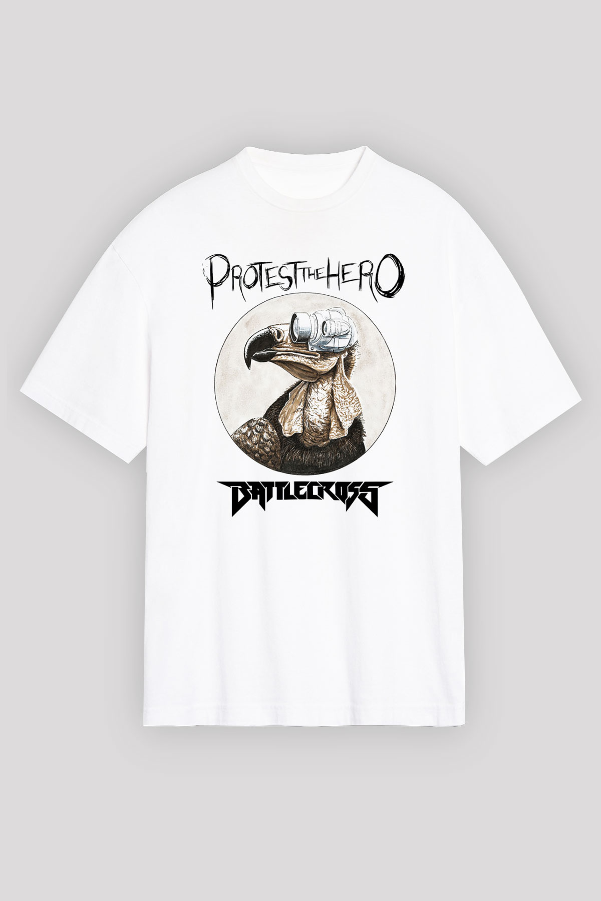 Battlecross Beyaz Oversize Tişört Oversize T-shirt - TişörtFabrikası