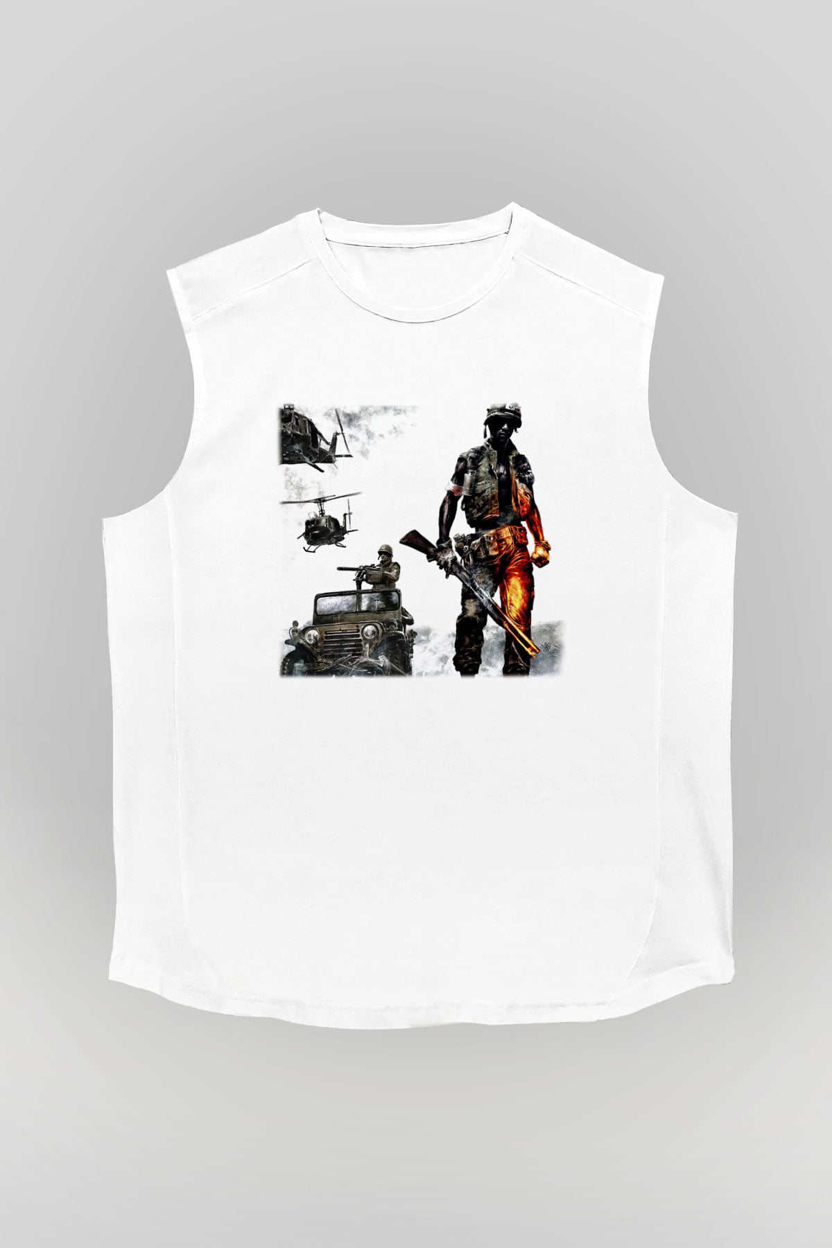 Battlefield Beyaz Unisex Kolsuz Tişört
