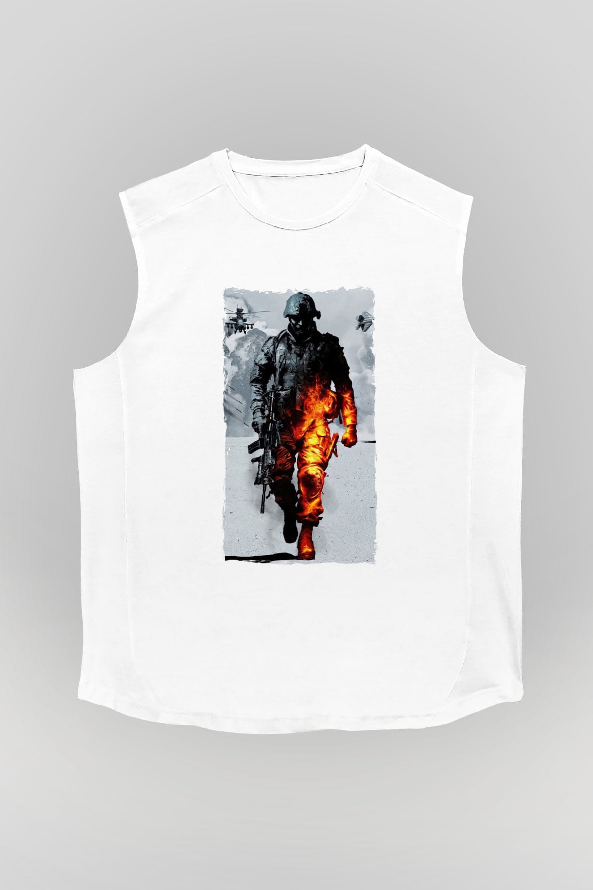 Battlefield Beyaz Unisex Kolsuz Tişört