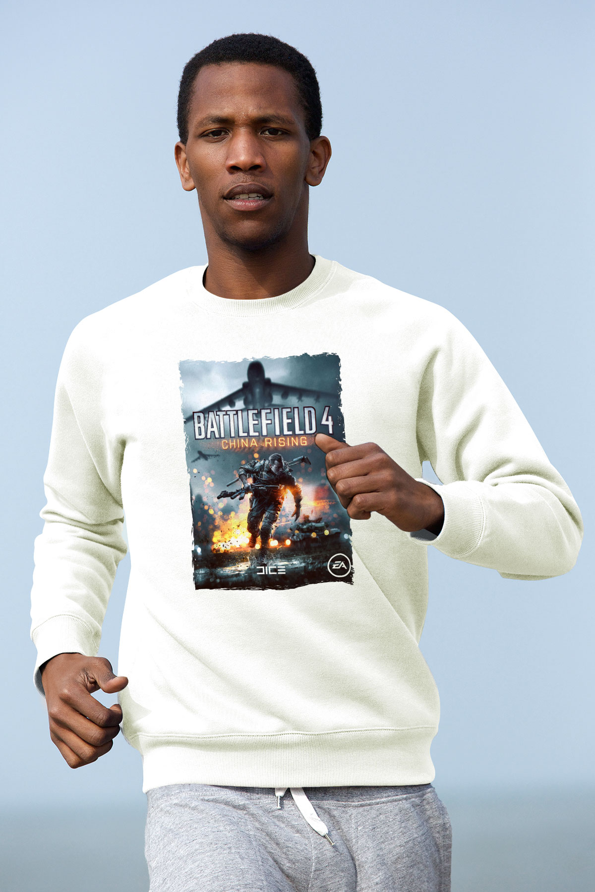 Battlefield Beyaz Unisex Sweatshirt