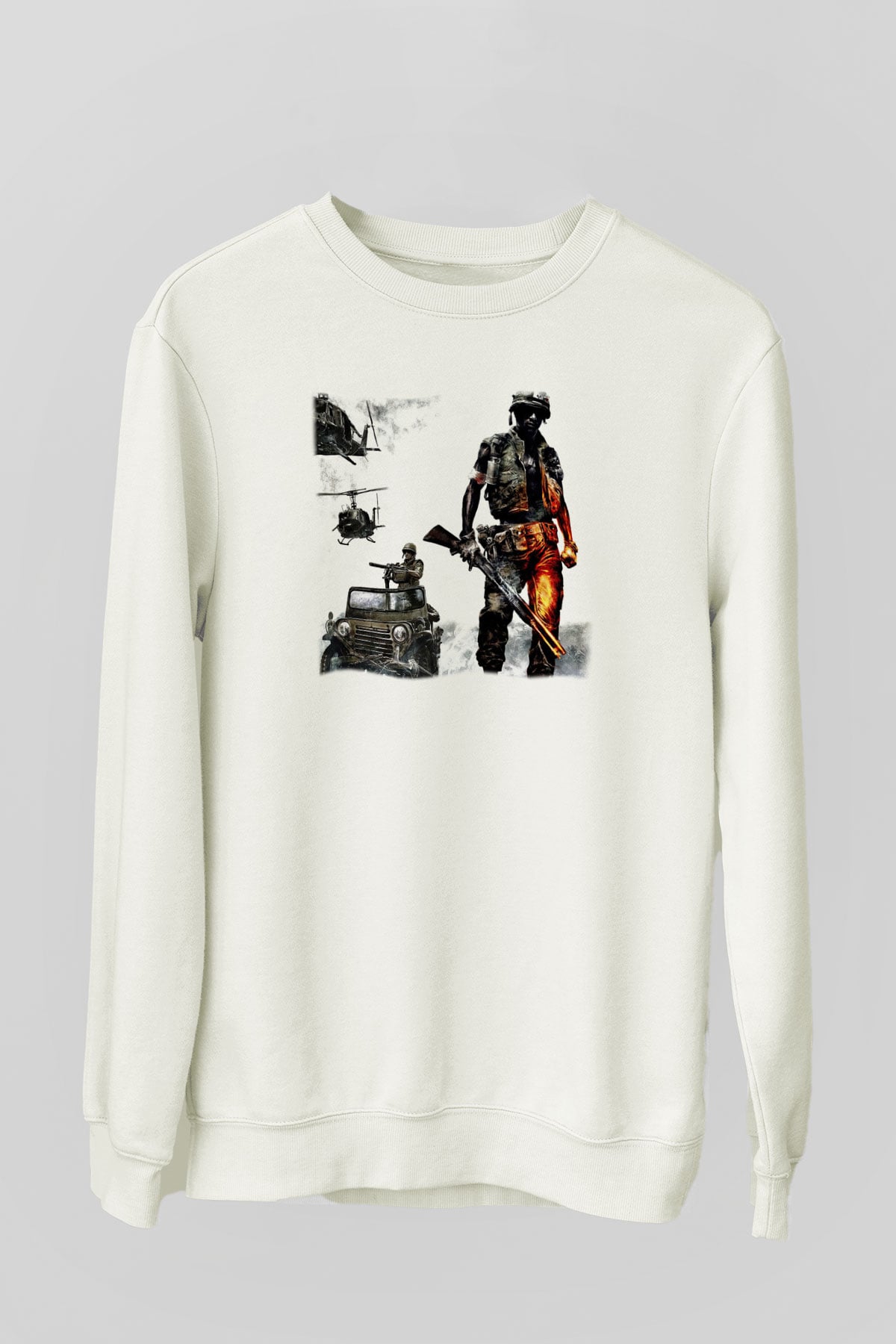 Battlefield Beyaz Unisex Sweatshirt