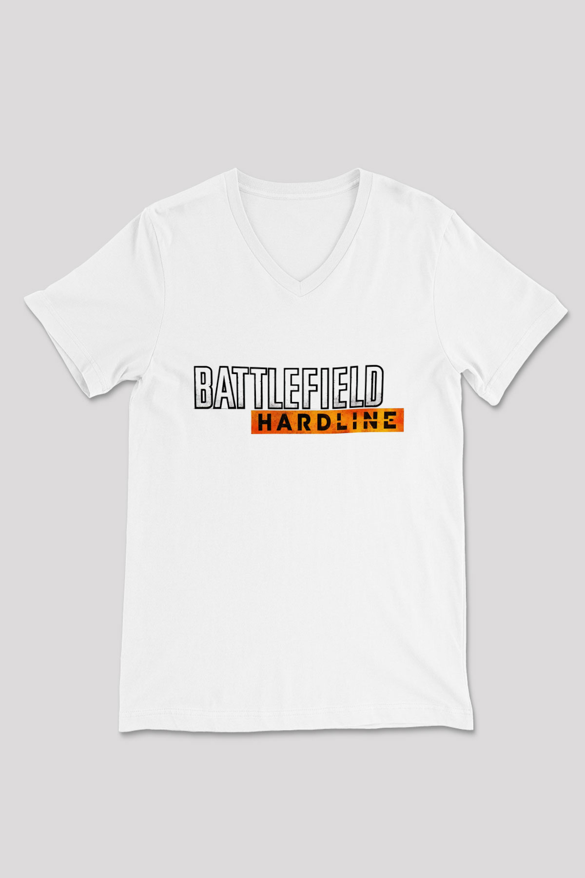 Battlefield Beyaz Unisex V Yaka Tişört T-Shirt