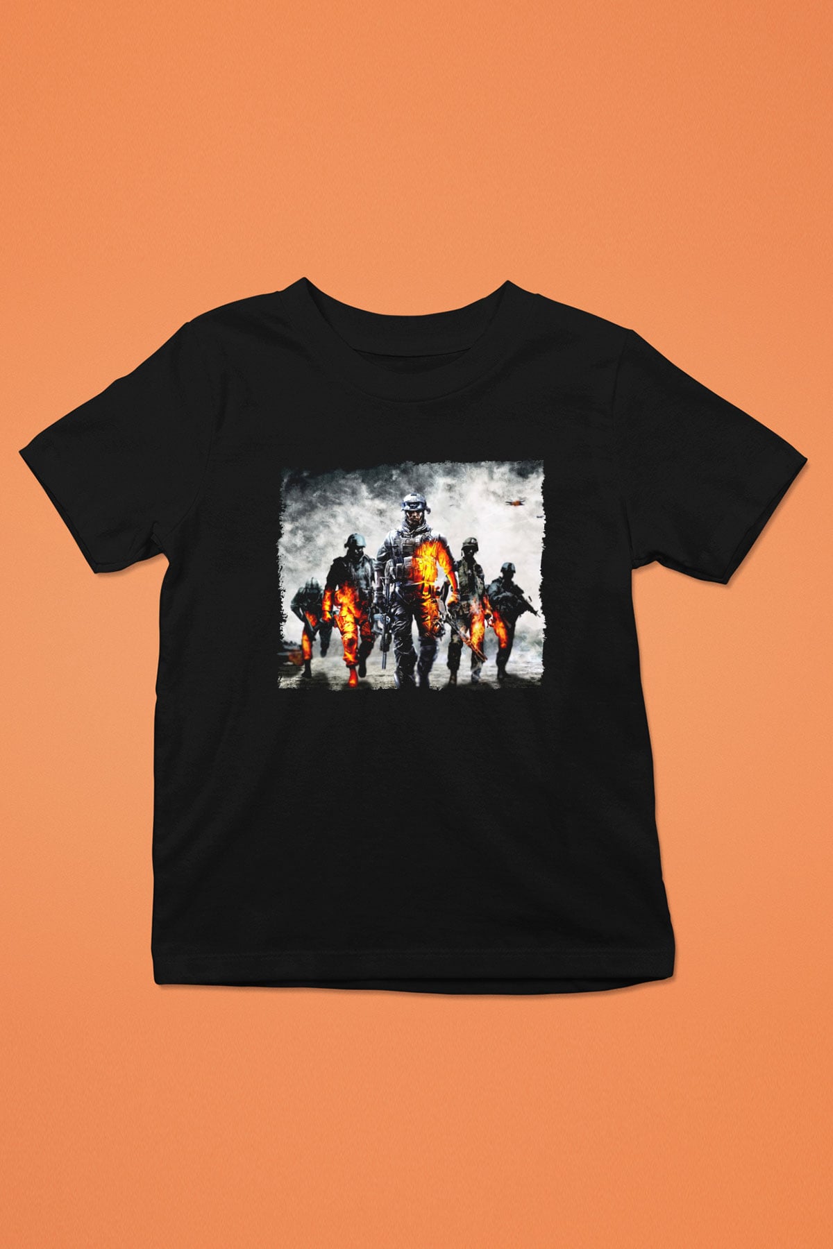 Battlefield Siyah Unisex Çocuk Tişört