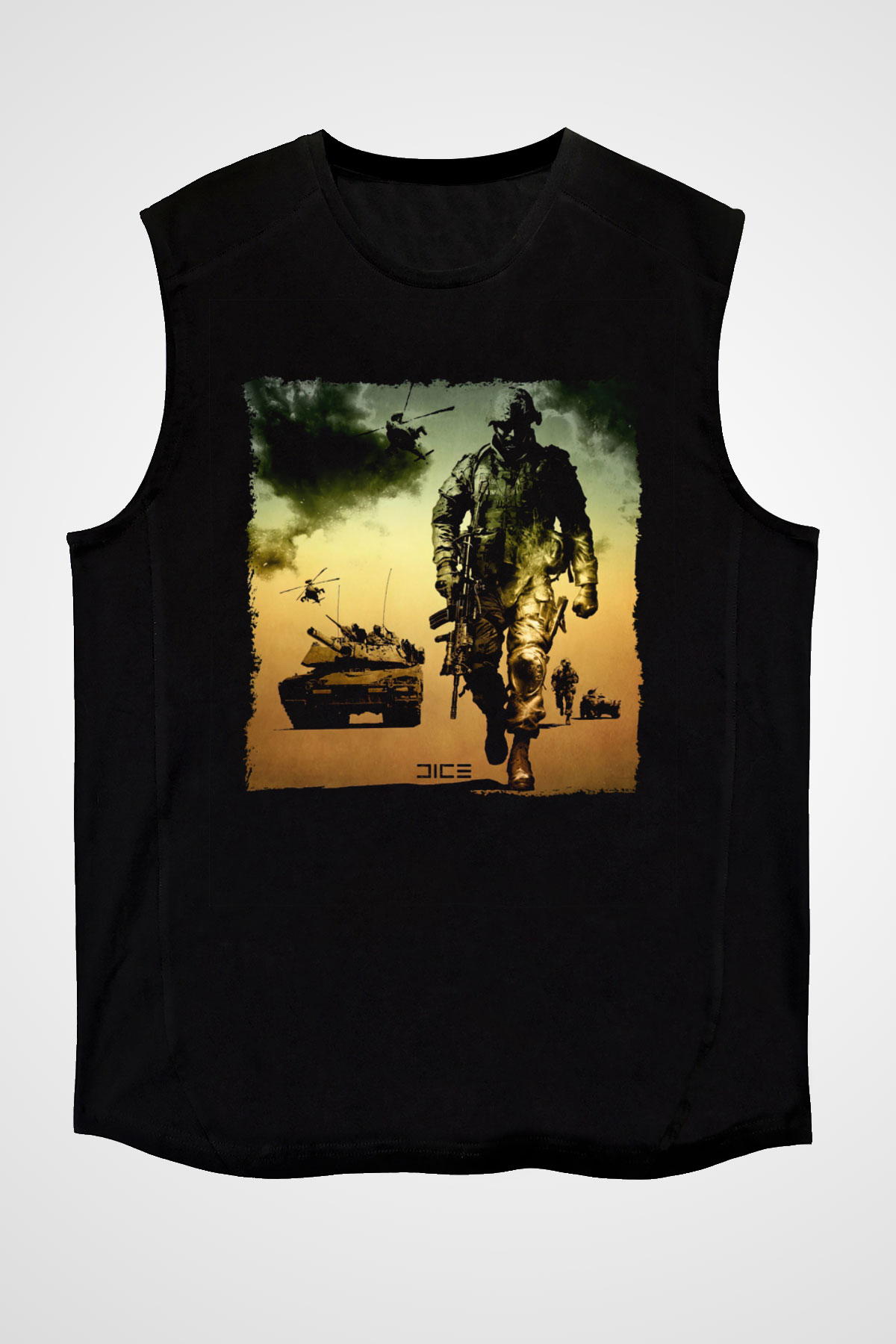 Battlefield Siyah Unisex Kolsuz Tişört
