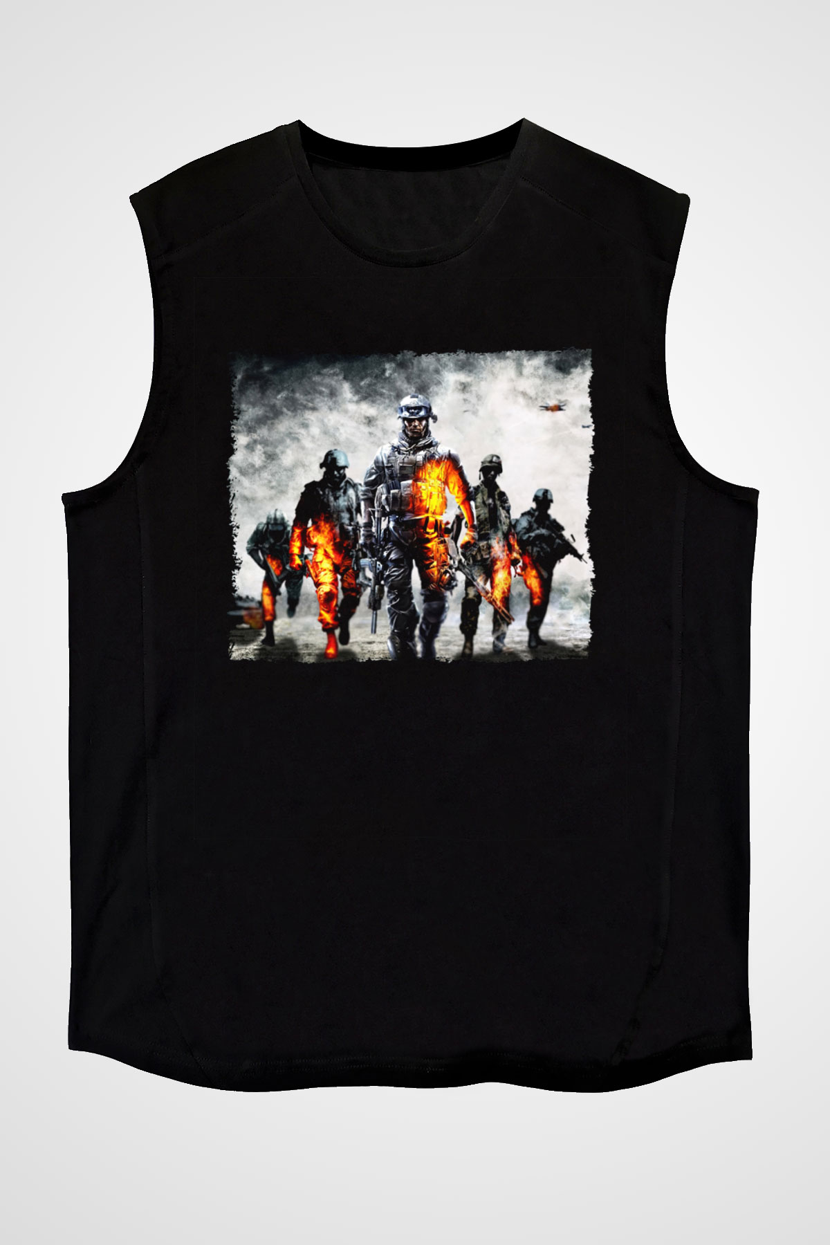 Battlefield Siyah Unisex Kolsuz Tişört