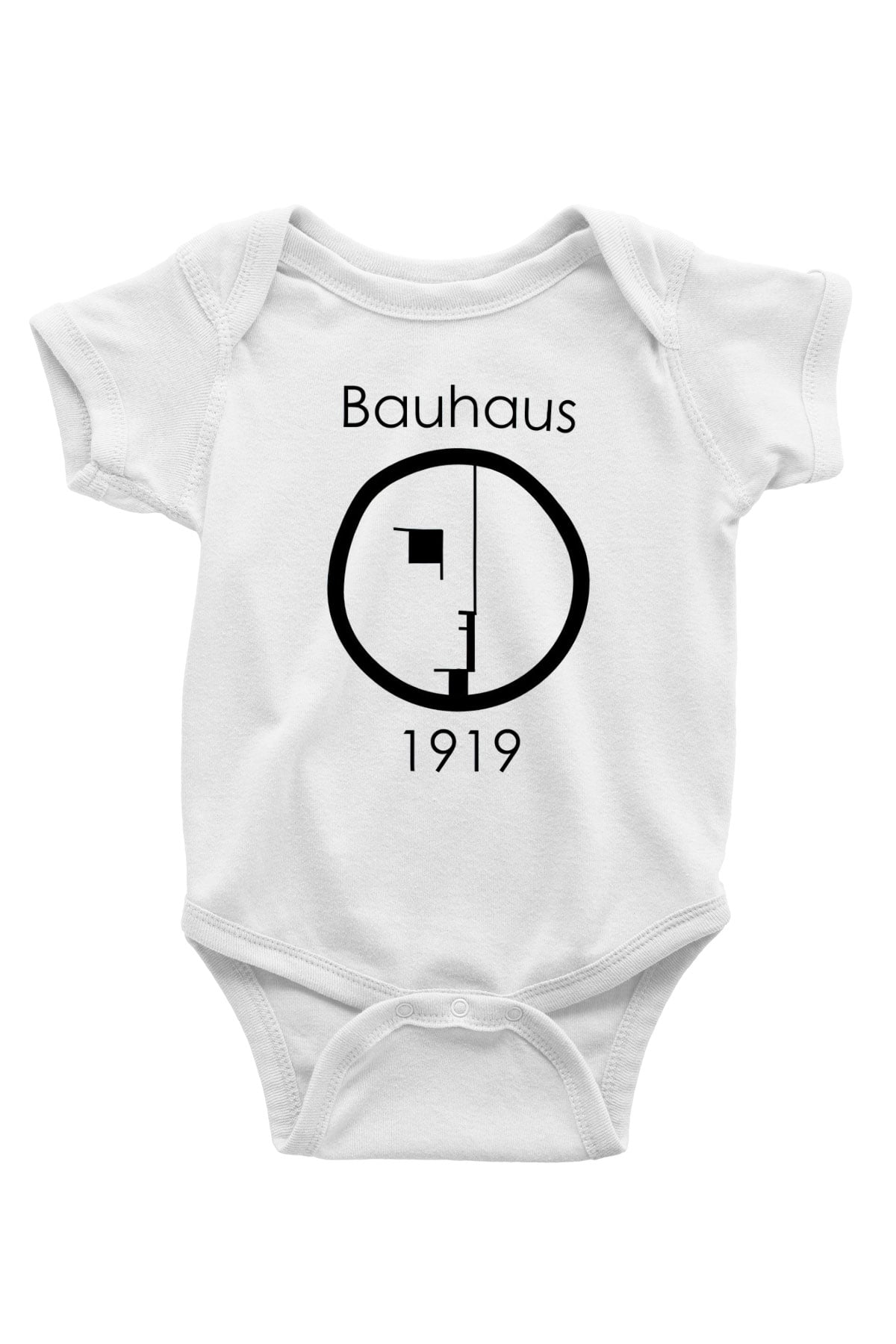Bauhaus Baskılı Beyaz Unisex Bebek Body - Zıbın