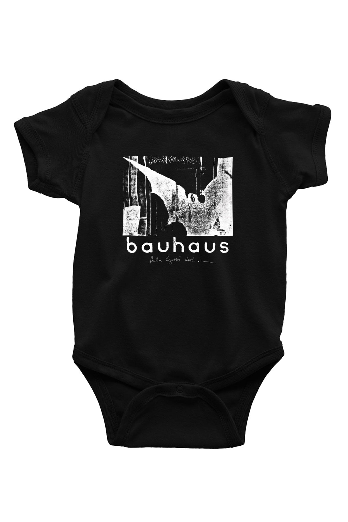 Bauhaus Baskılı Unisex Siyah Bebek Body - Zıbın