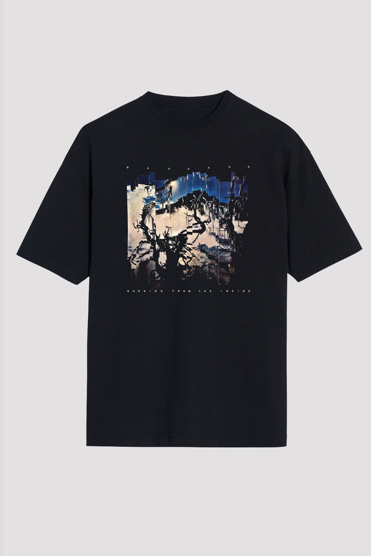 Bauhaus Baskılı Unisex Siyah Oversize Tişört