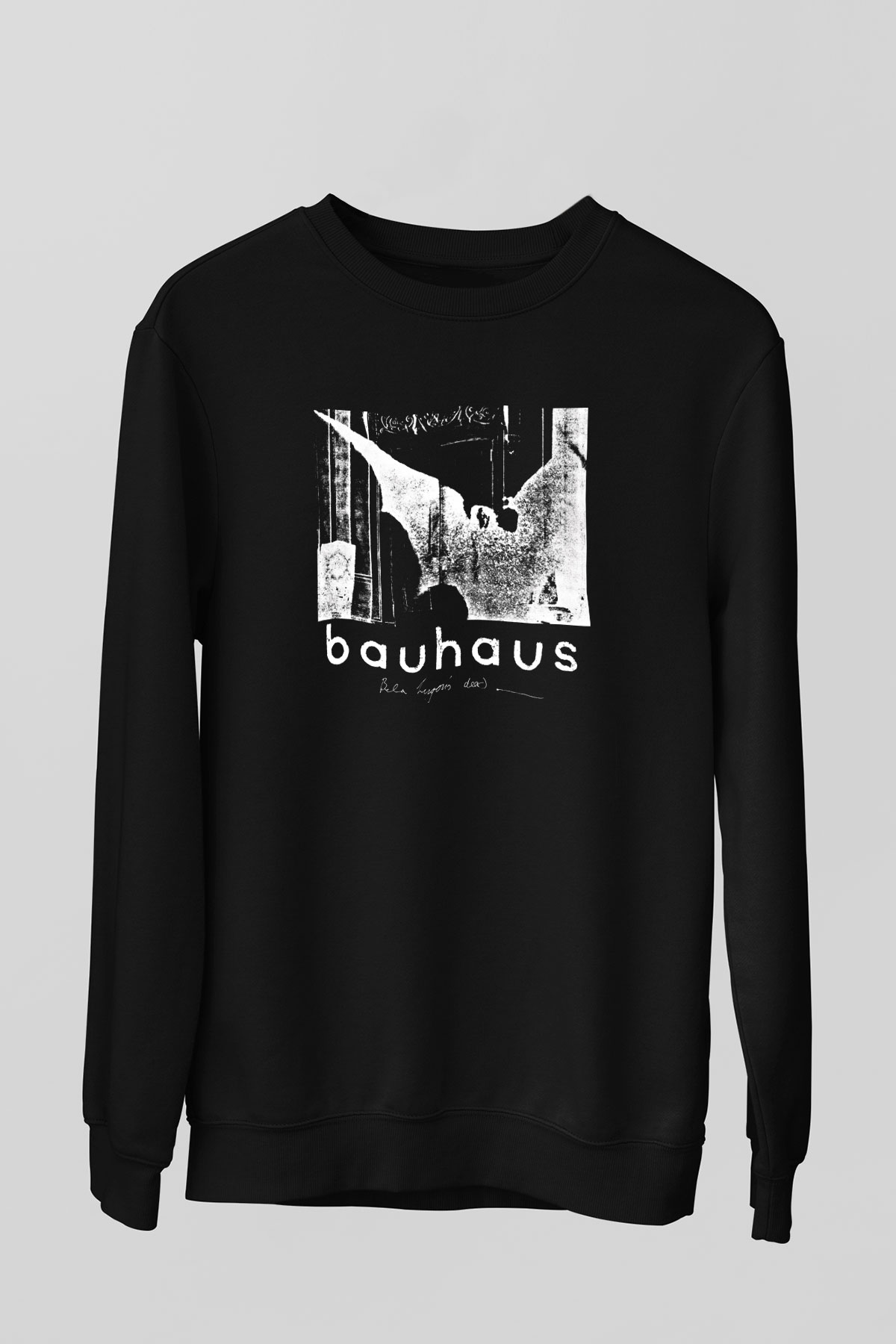 Bauhaus Baskılı Unisex Siyah Sweatshirt