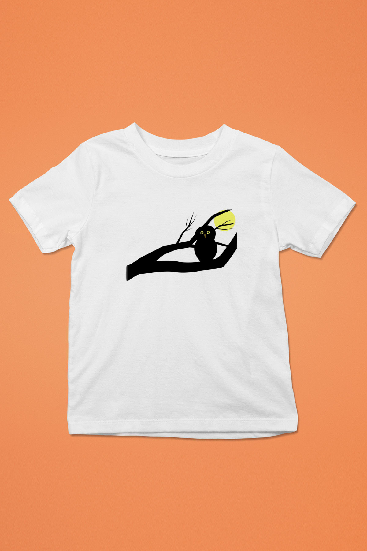Baykuş Baskılı Beyaz Unisex Çocuk Tişört