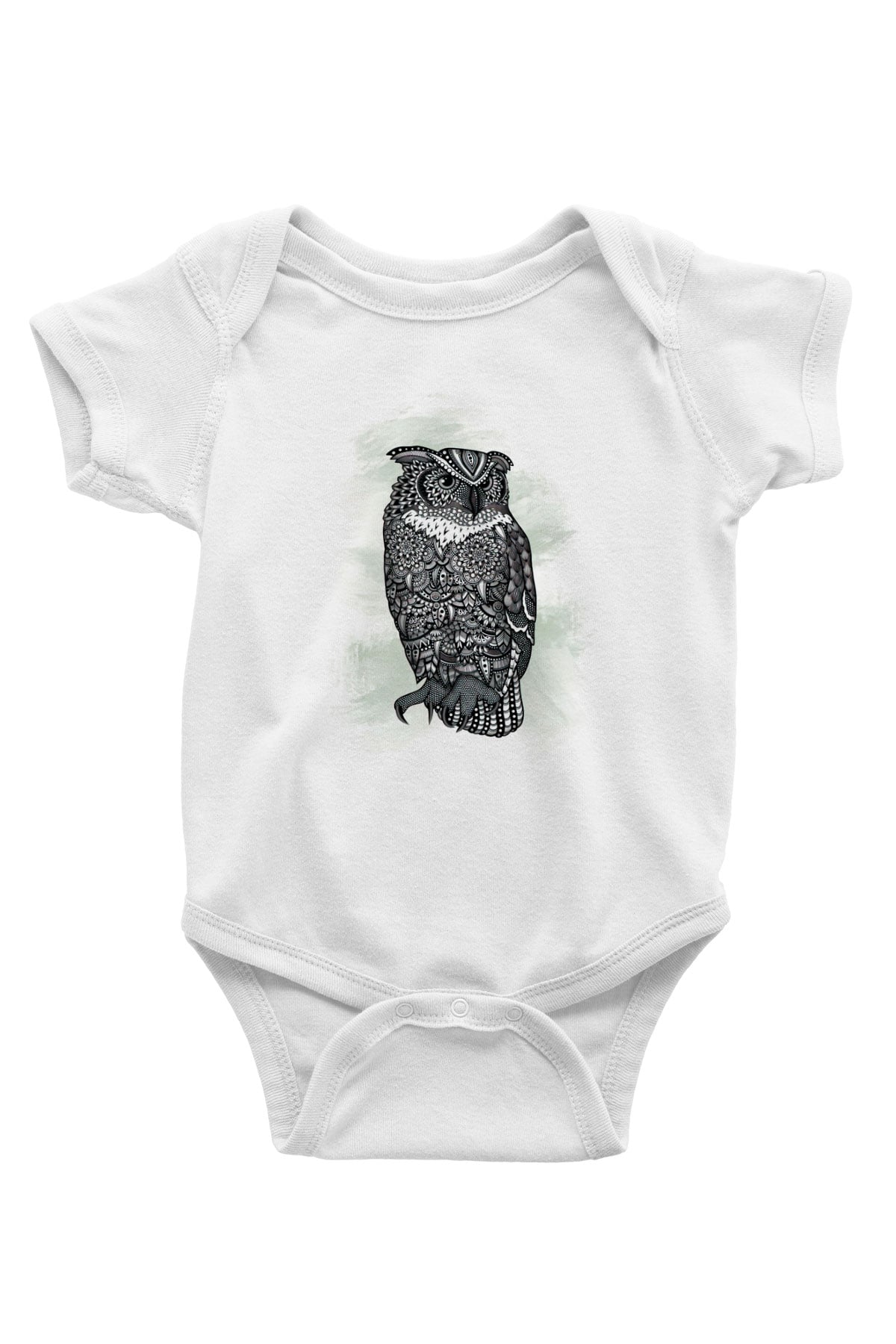 Baykuş Beyaz Bebek Body - Zıbın