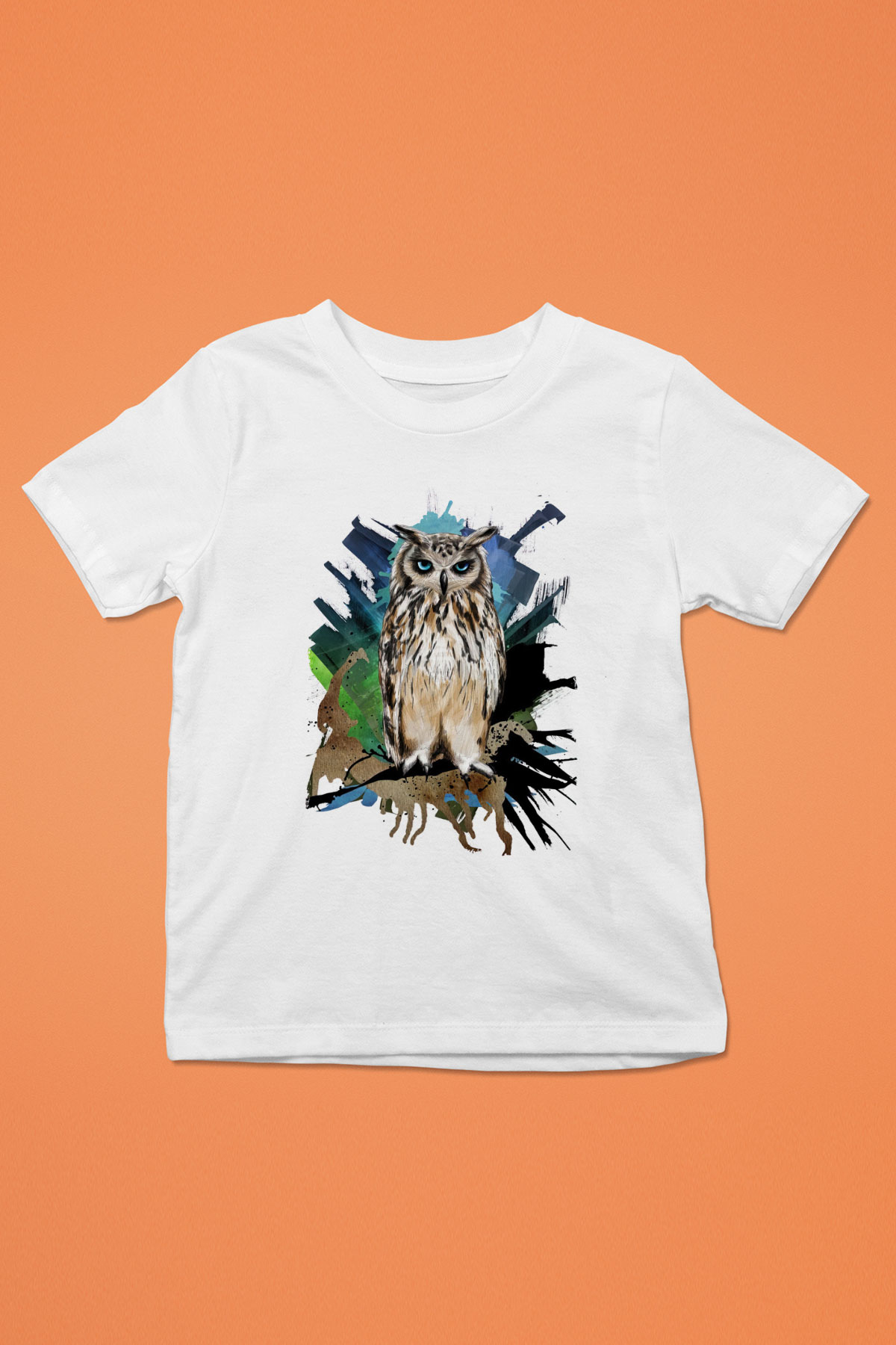 Baykuş Beyaz Unisex Çocuk Tişört