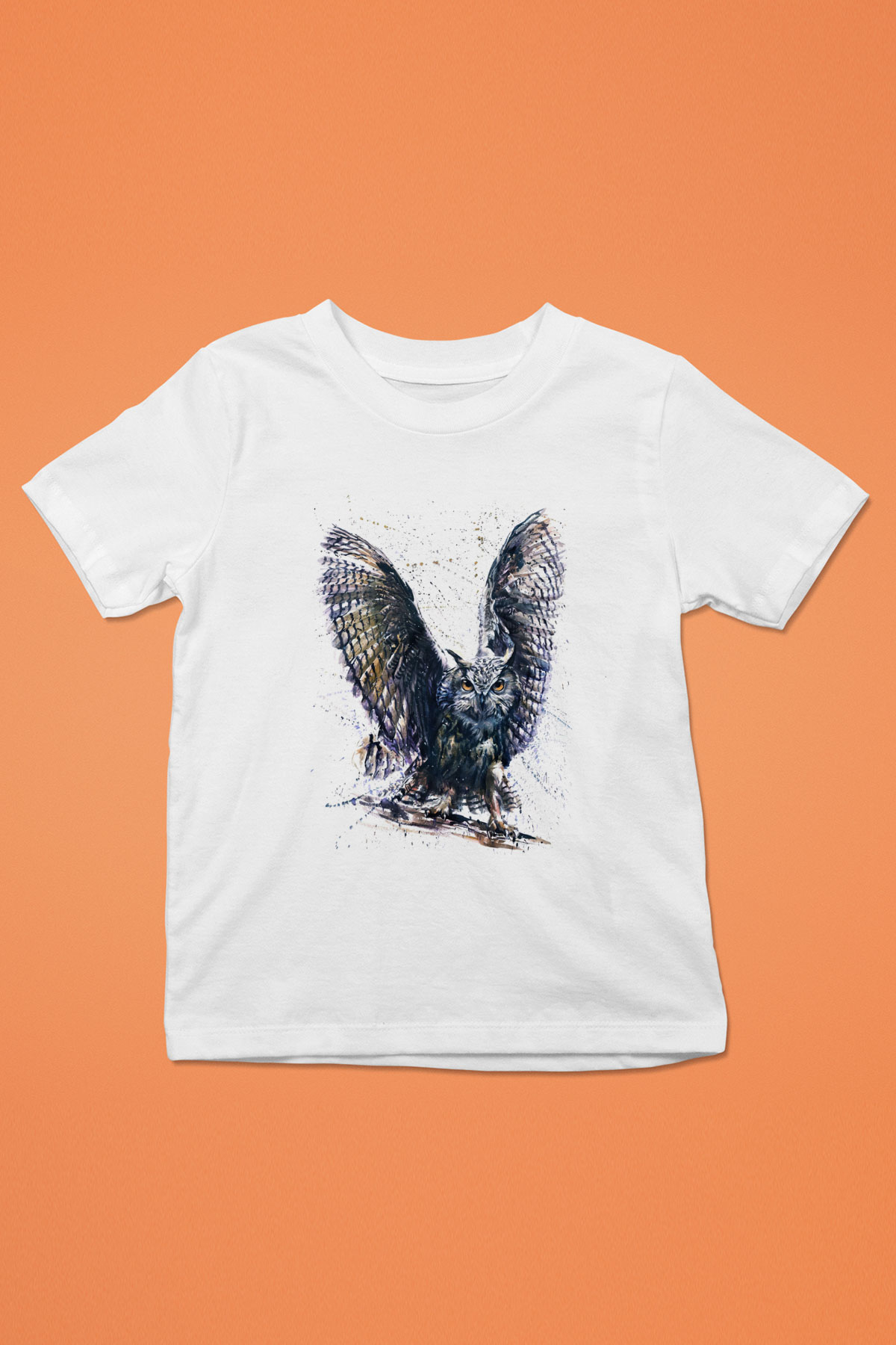 Baykuş Beyaz Unisex Çocuk Tişört