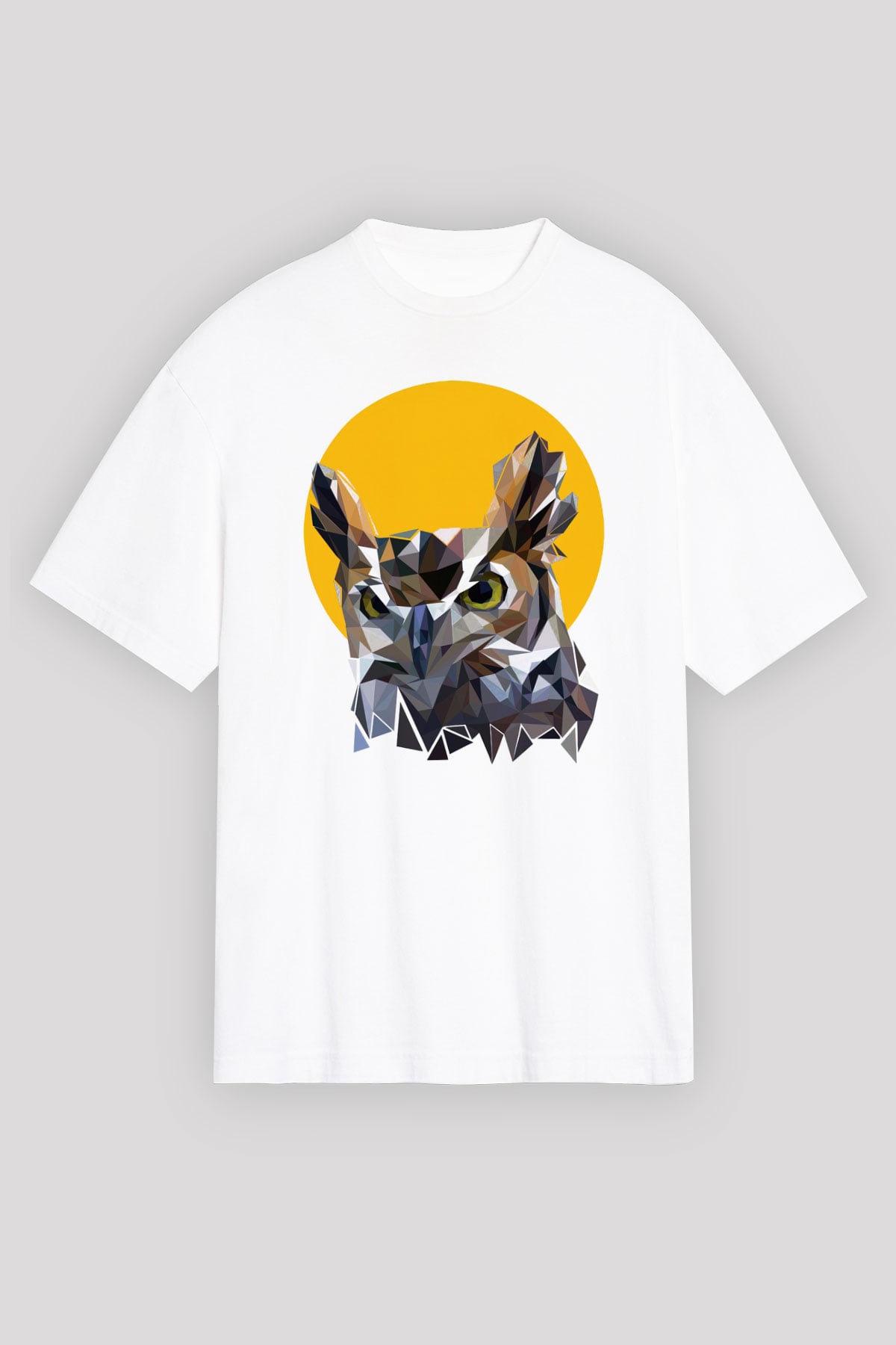 Baykuş Beyaz Oversize Tişört Oversize T-shirt - TişörtFabrikası