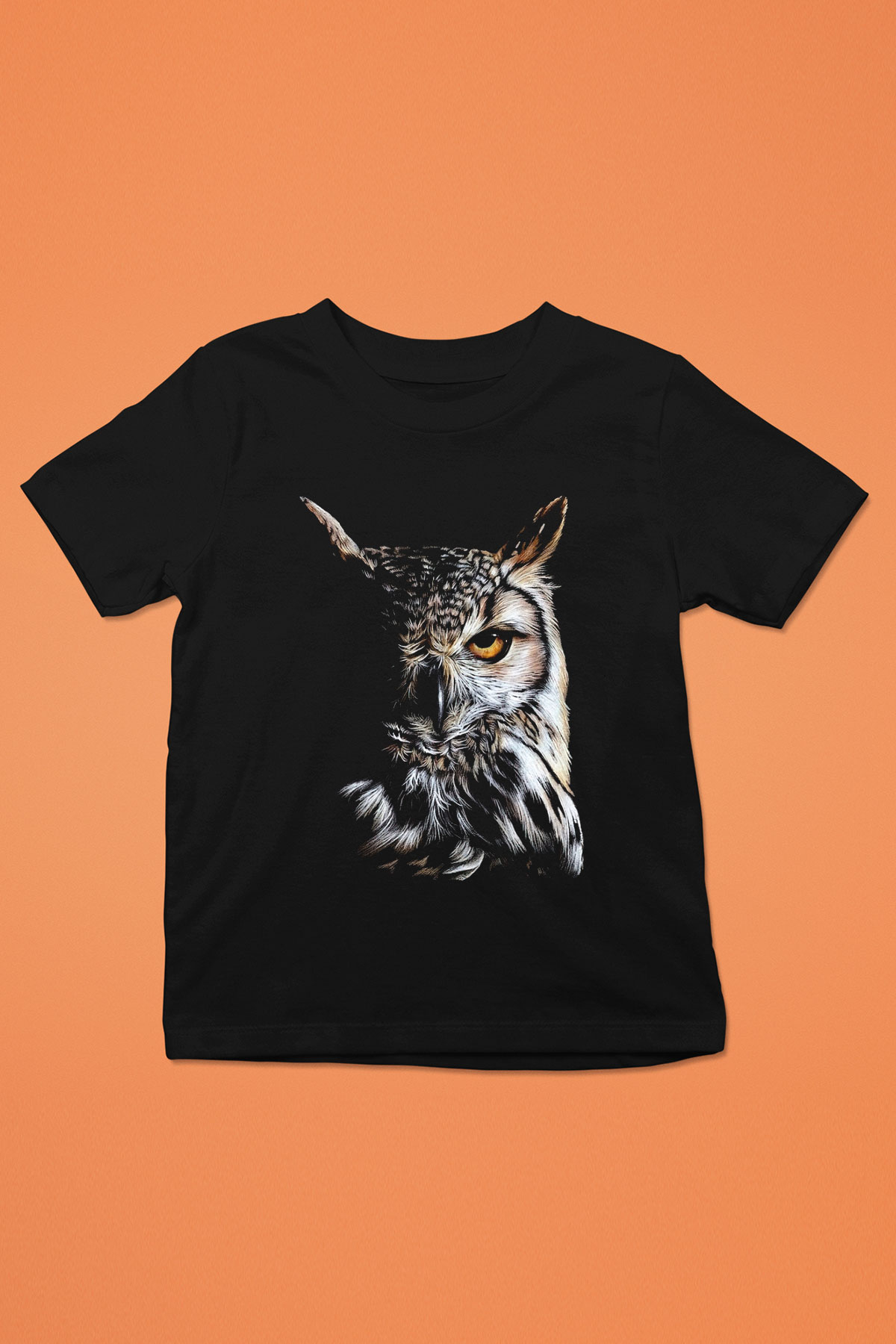 Baykuş Siyah Unisex Çocuk Tişört