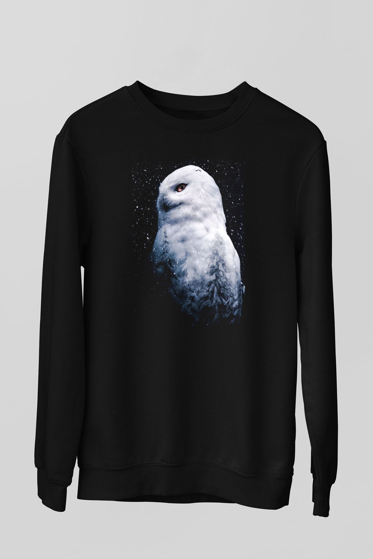 Baykuş Siyah Unisex Sweatshirt