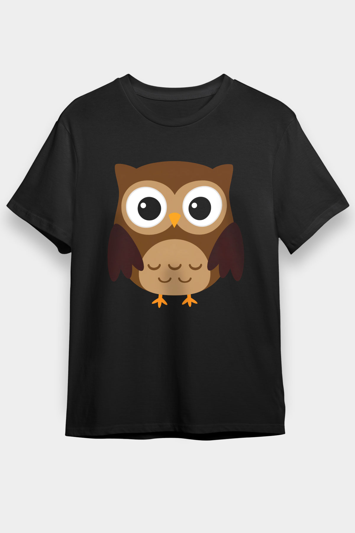Baykuş Siyah Unisex Tişört T-Shirt - TişörtFabrikası