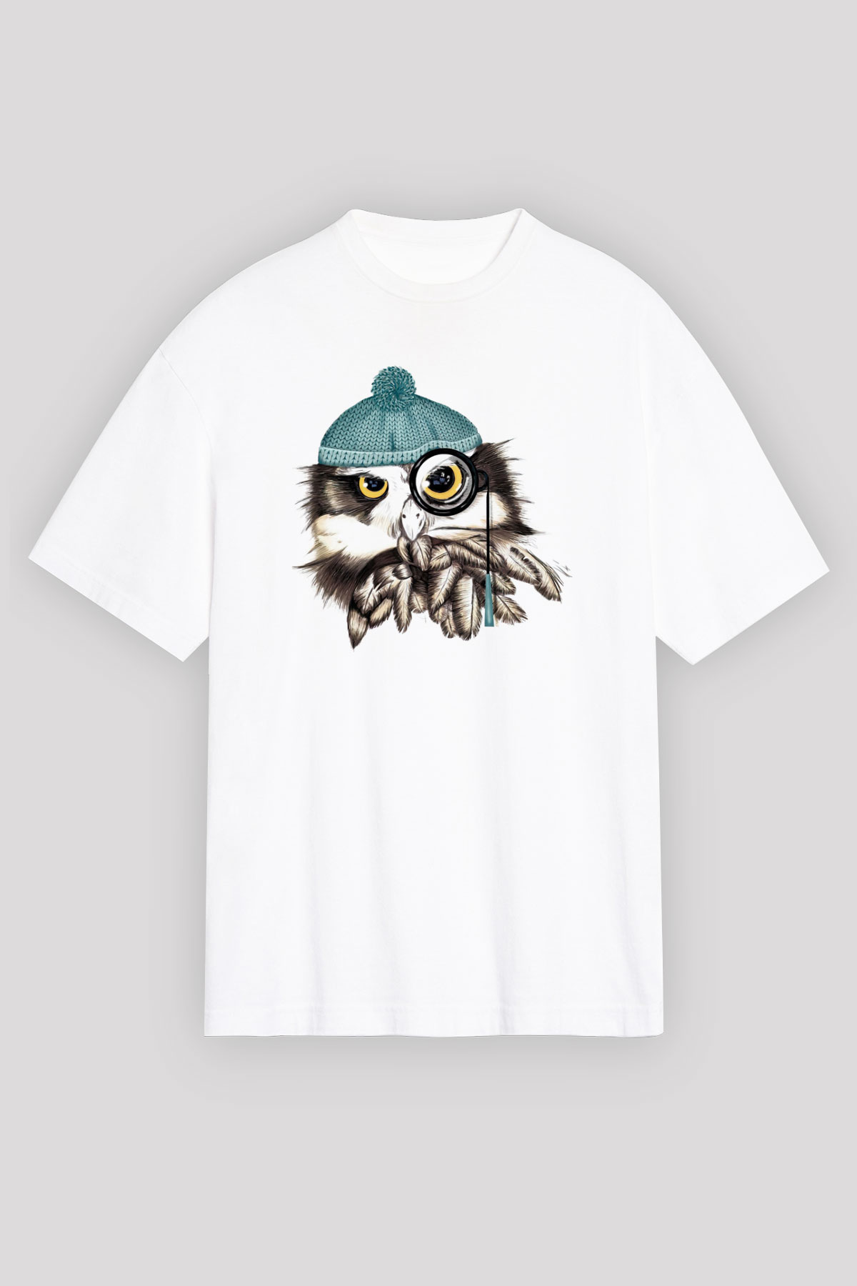 Baykuş Siyah Oversize Tişört Oversize T-shirt - TişörtFabrikası