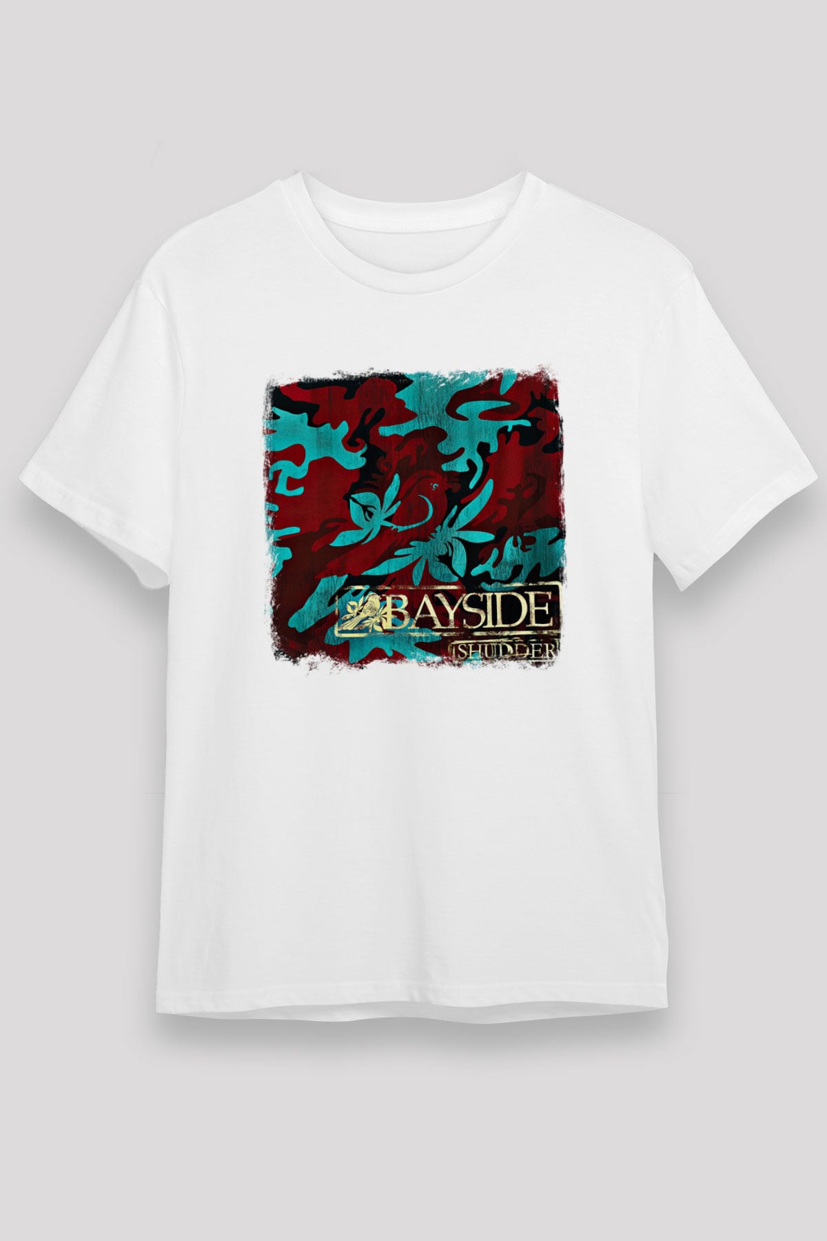 Bayside Baskılı Unisex Beyaz Tişört